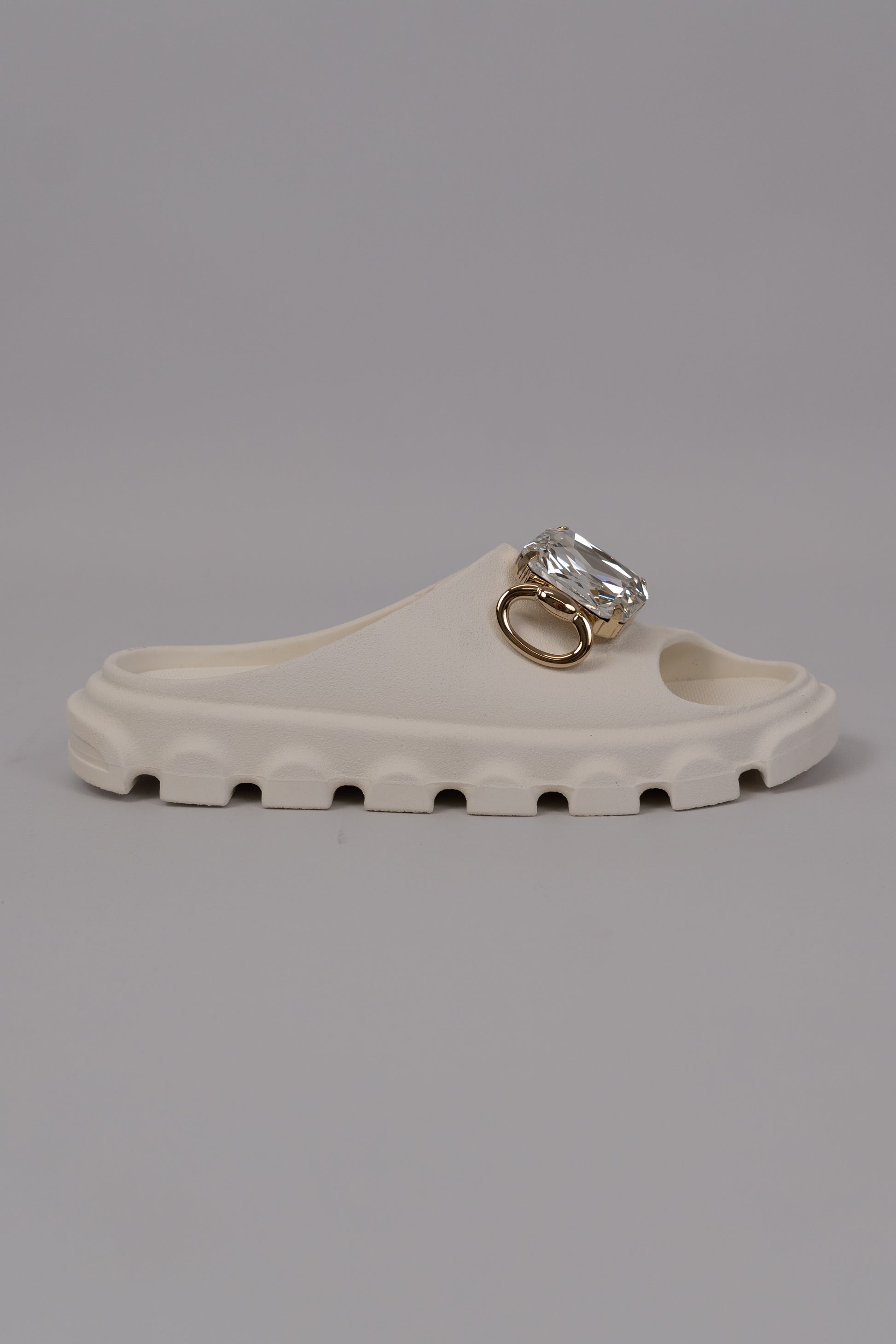 Ivory Rubber Slip-On Sandals