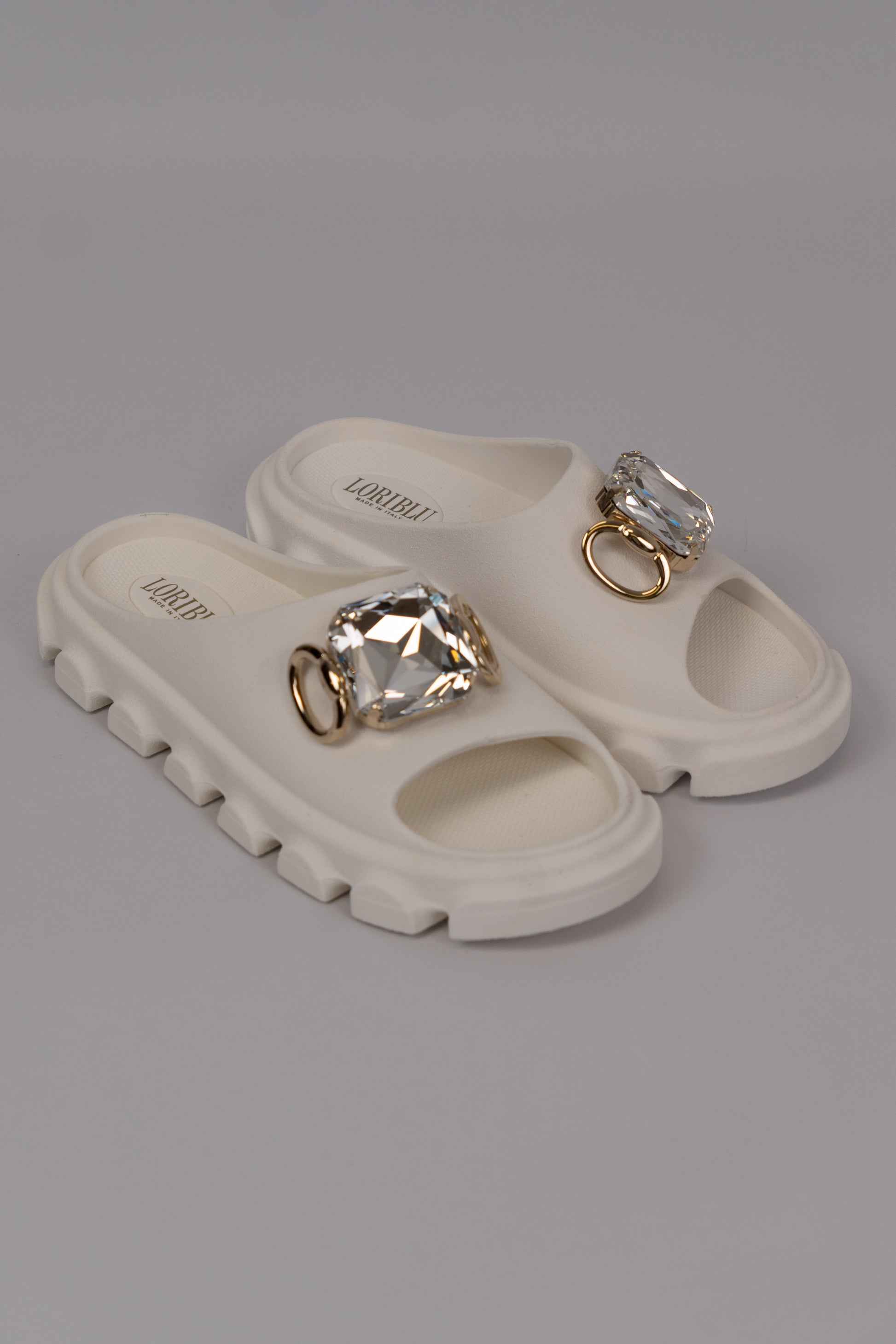 Ivory Rubber Slip-On Sandals