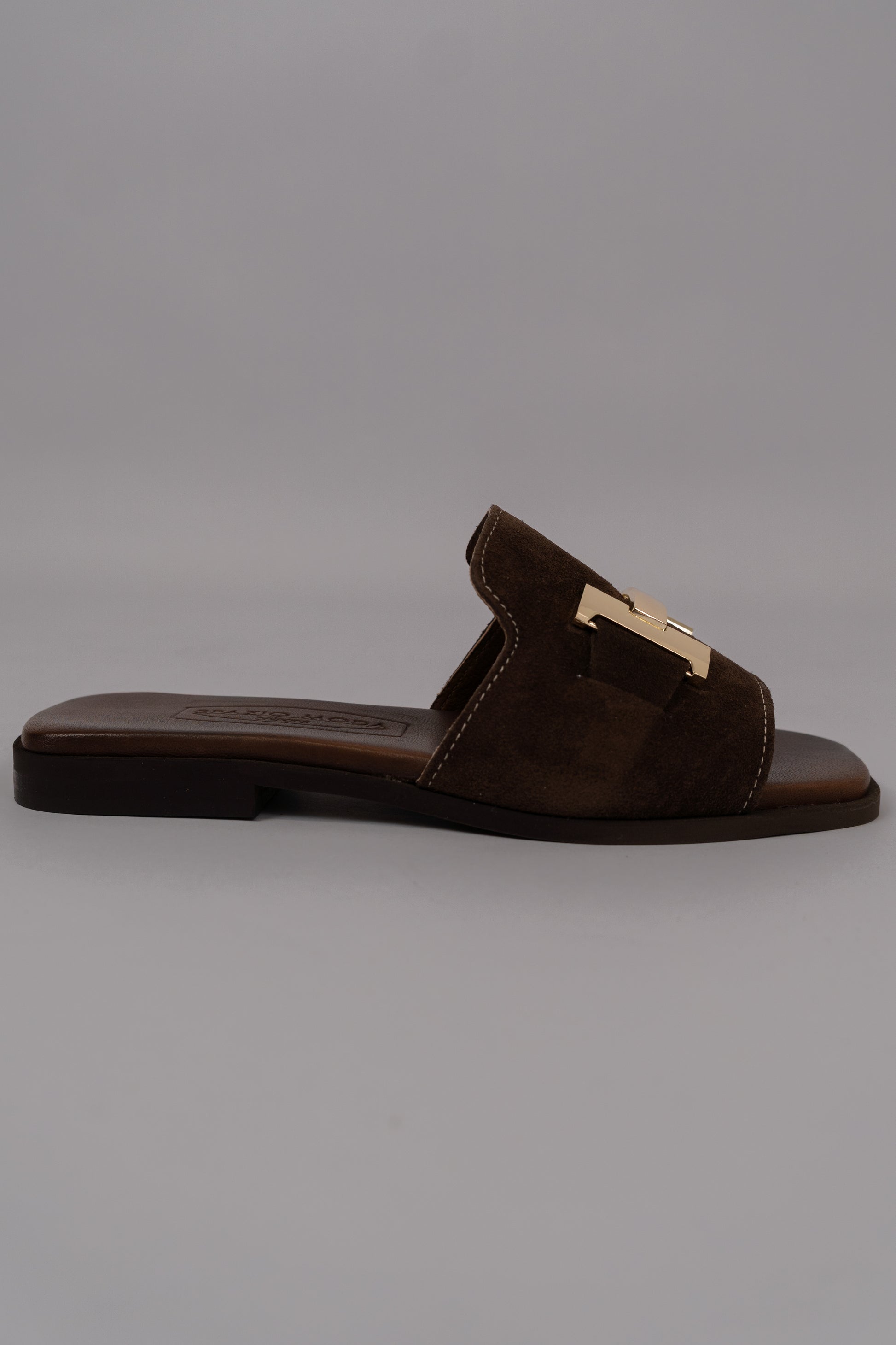 Suede Slide Sandals