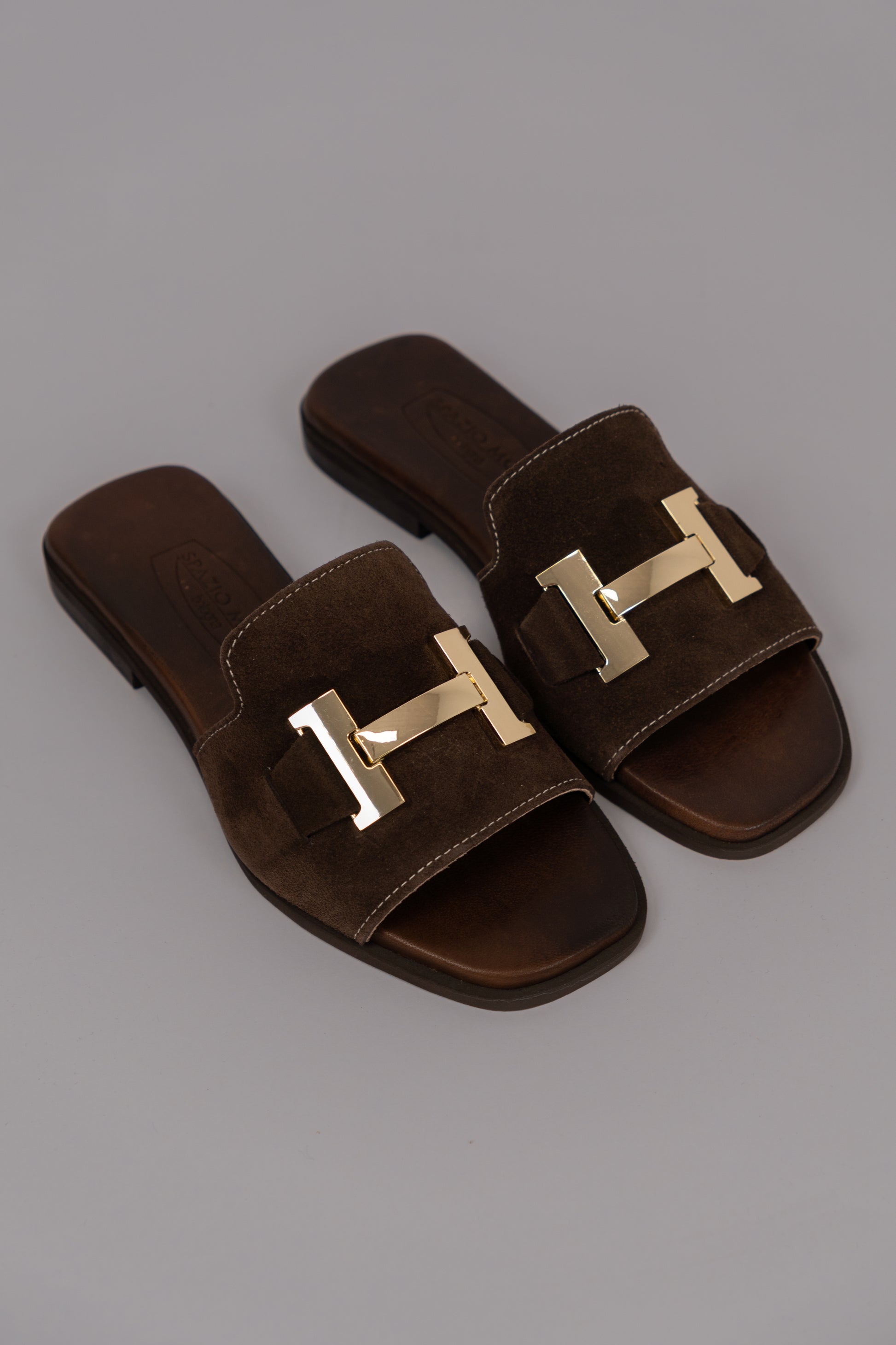Suede Slide Sandals