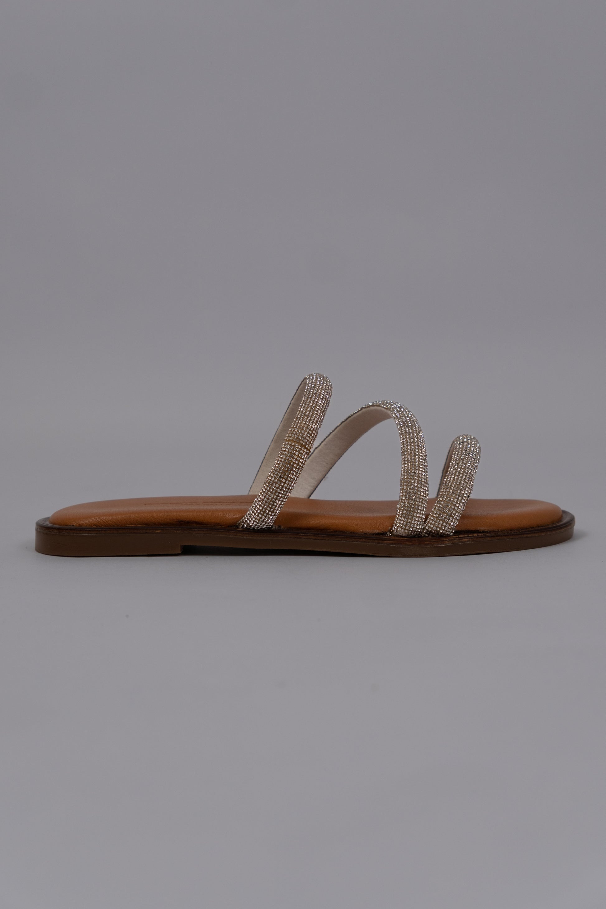 Triple-Strap Embellished Sandals