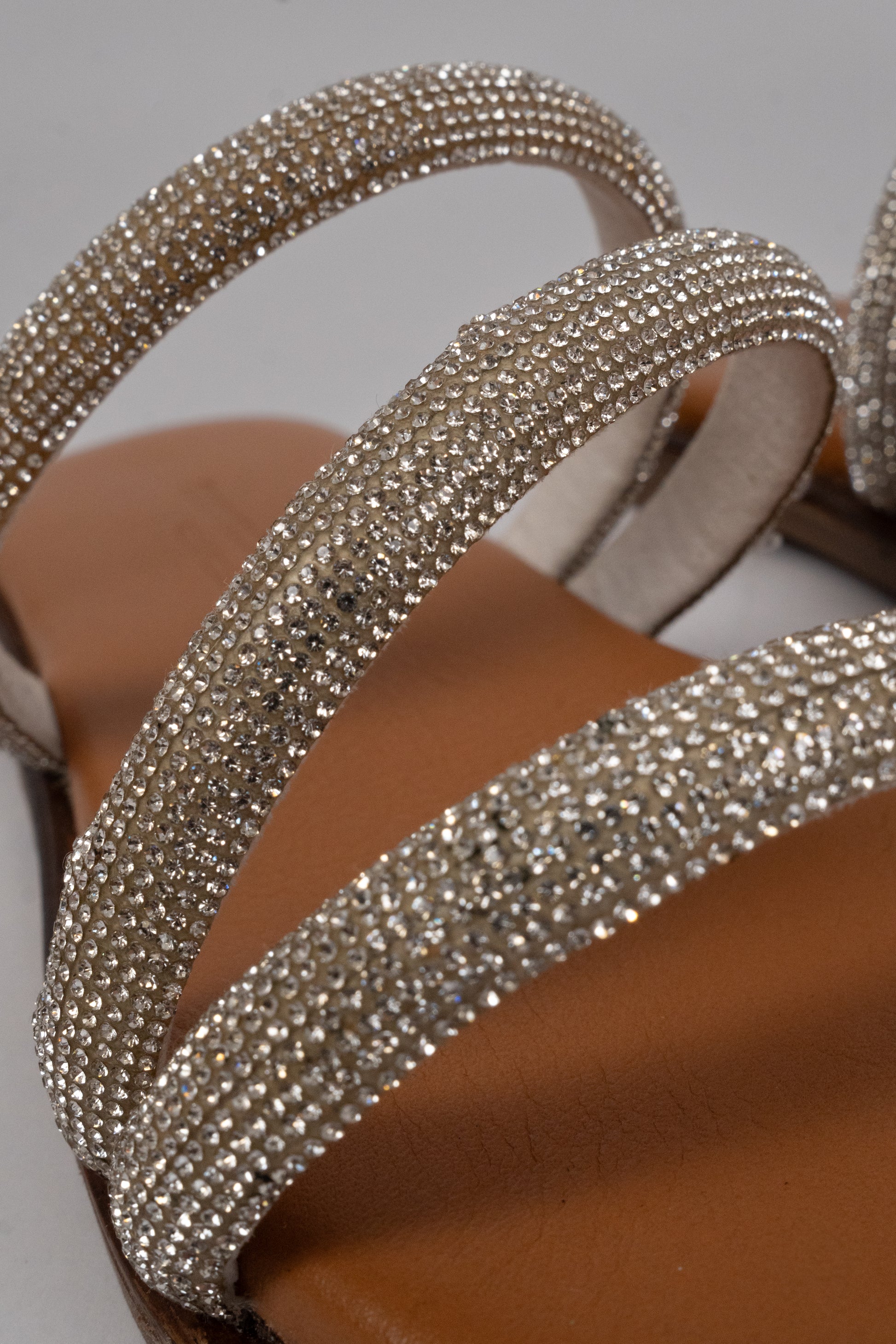Triple-Strap Embellished Sandals