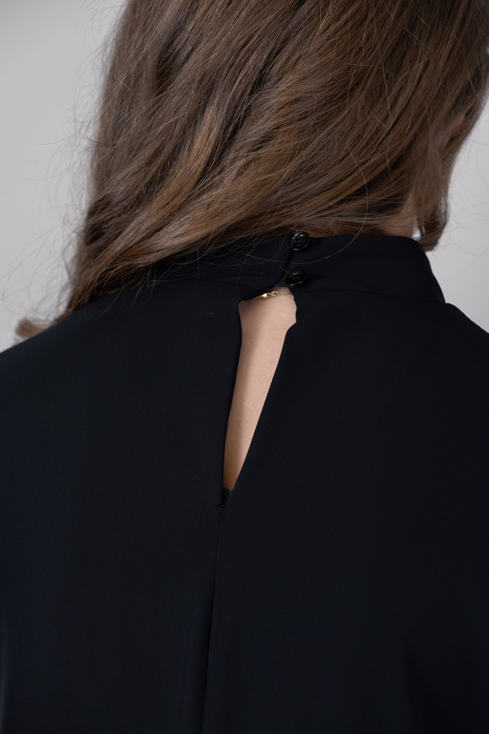 Black Satin-Trim Mini Dress