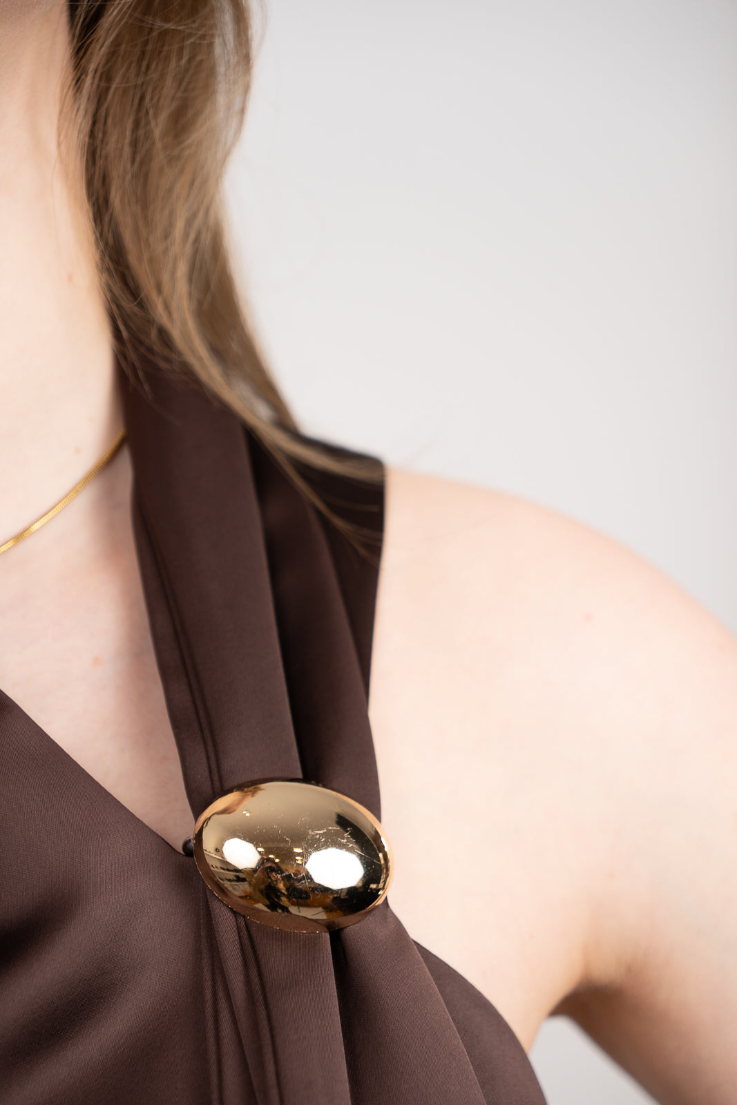 Satin Drape-Detail Top