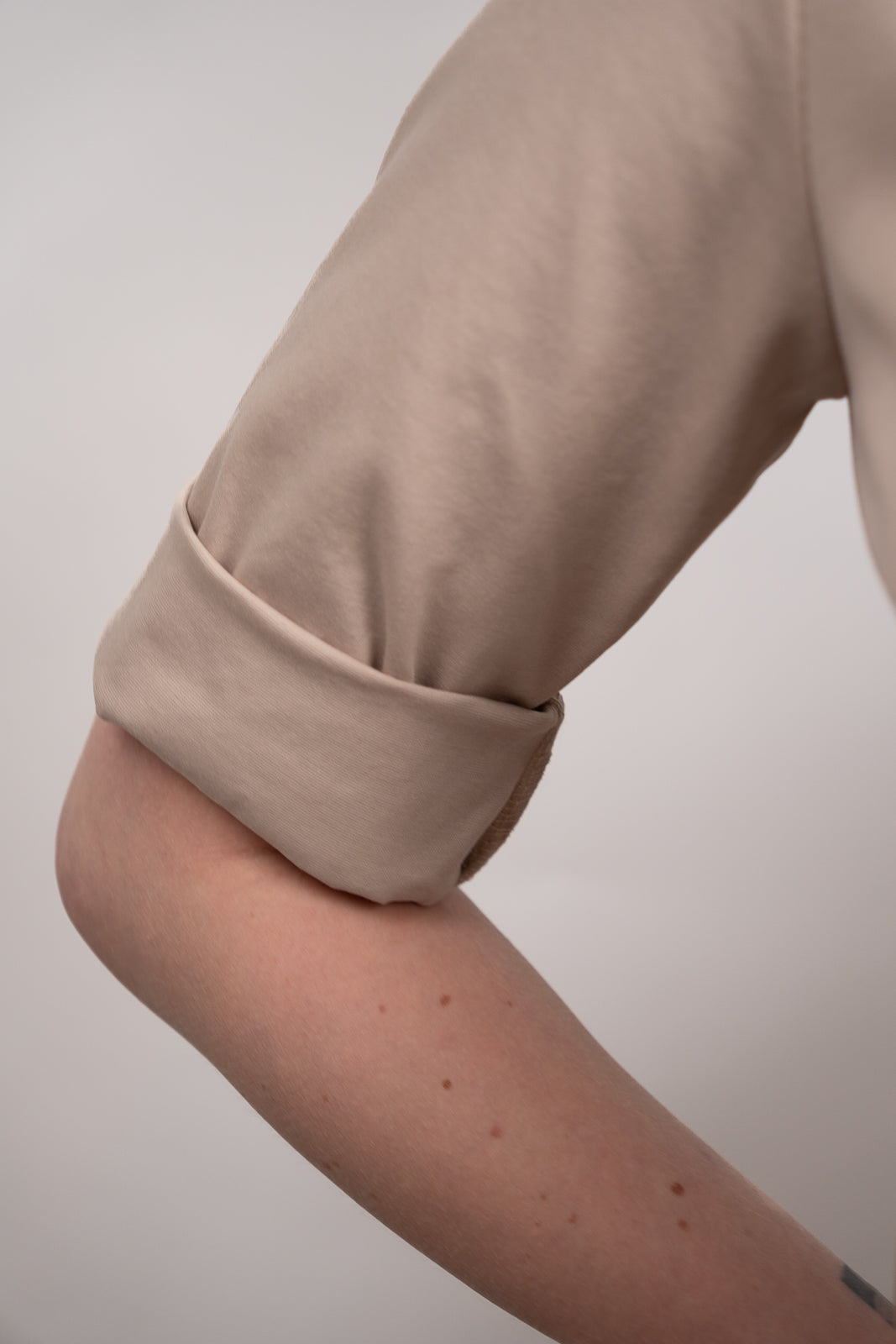 Beige Belted Midi Dress