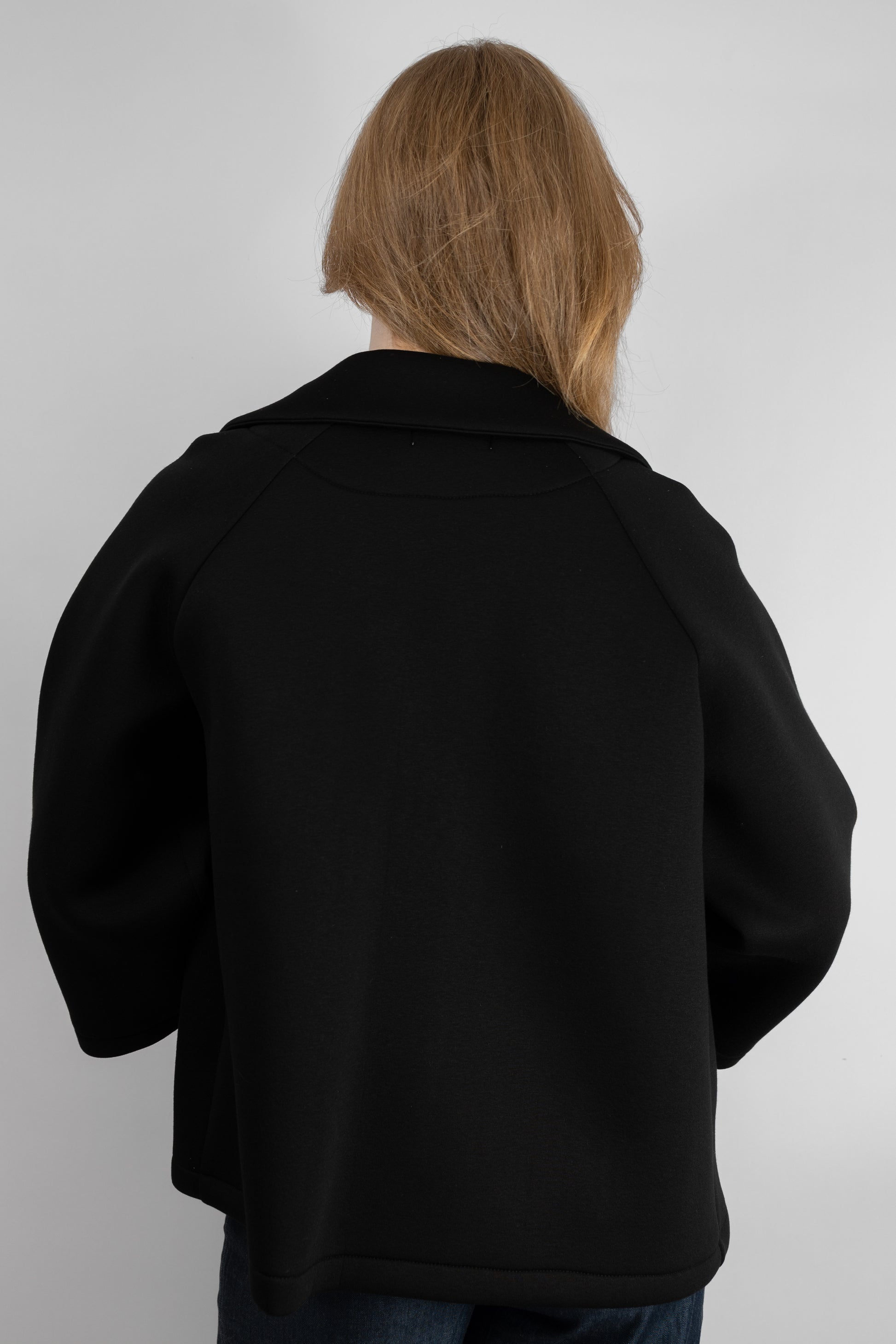 Cropped Coat With Rosette Detail