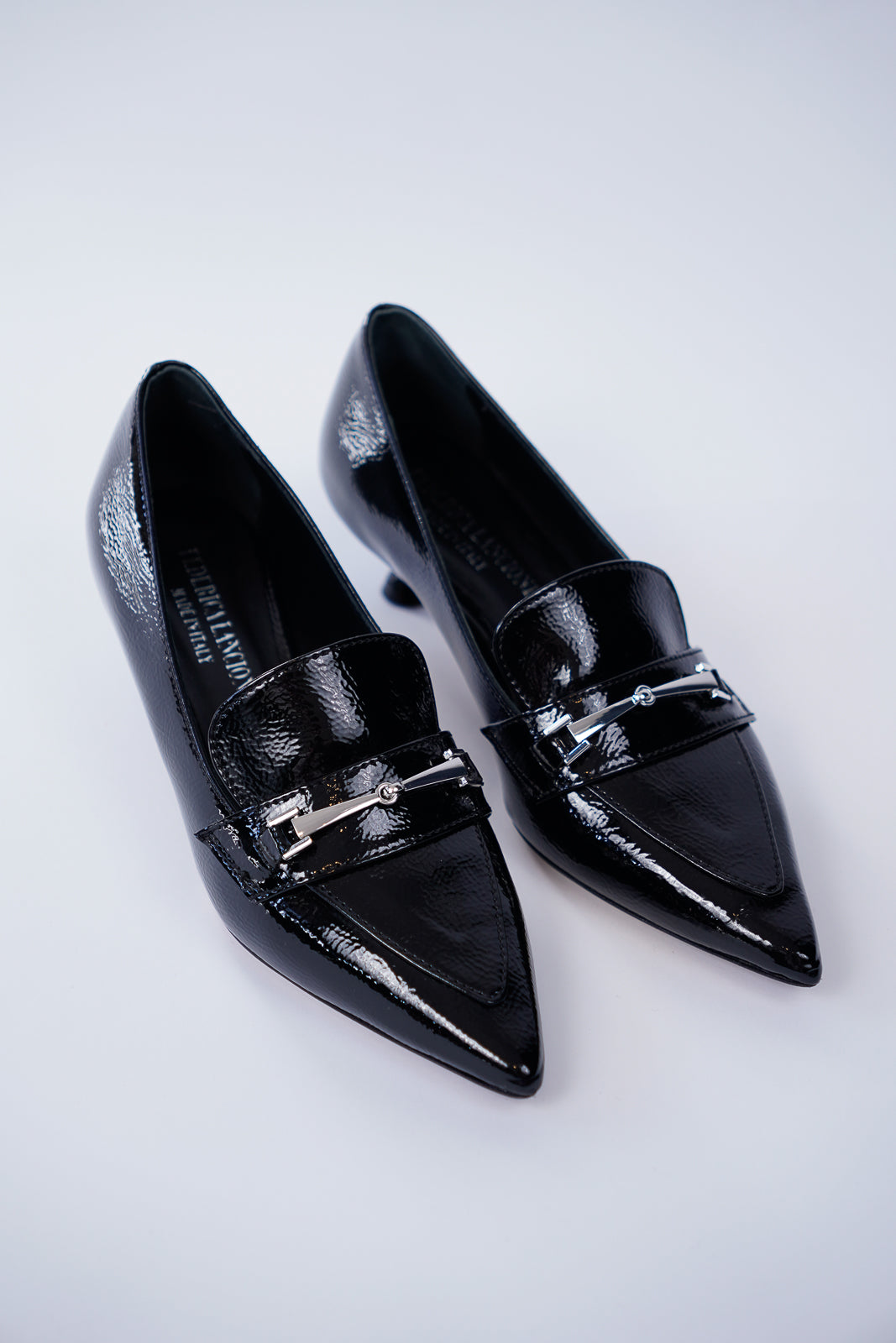Patent Leather Kitten Heel Loafers