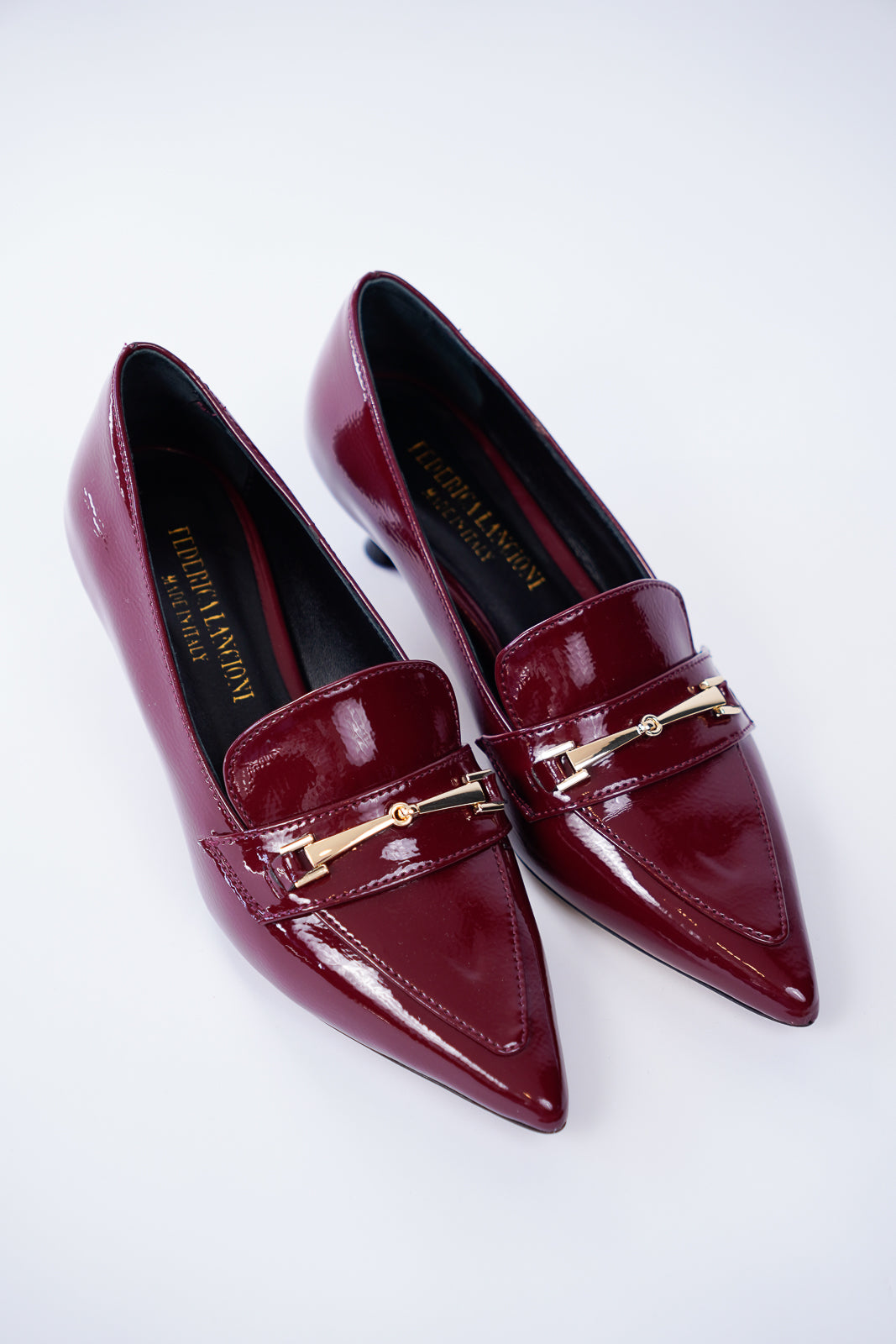 Patent Leather Kitten Heel Loafers