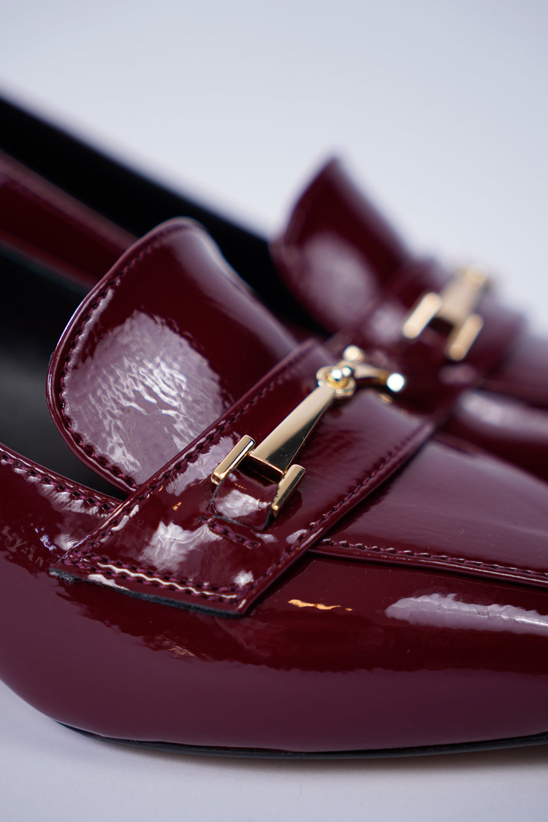 Patent Leather Kitten Heel Loafers