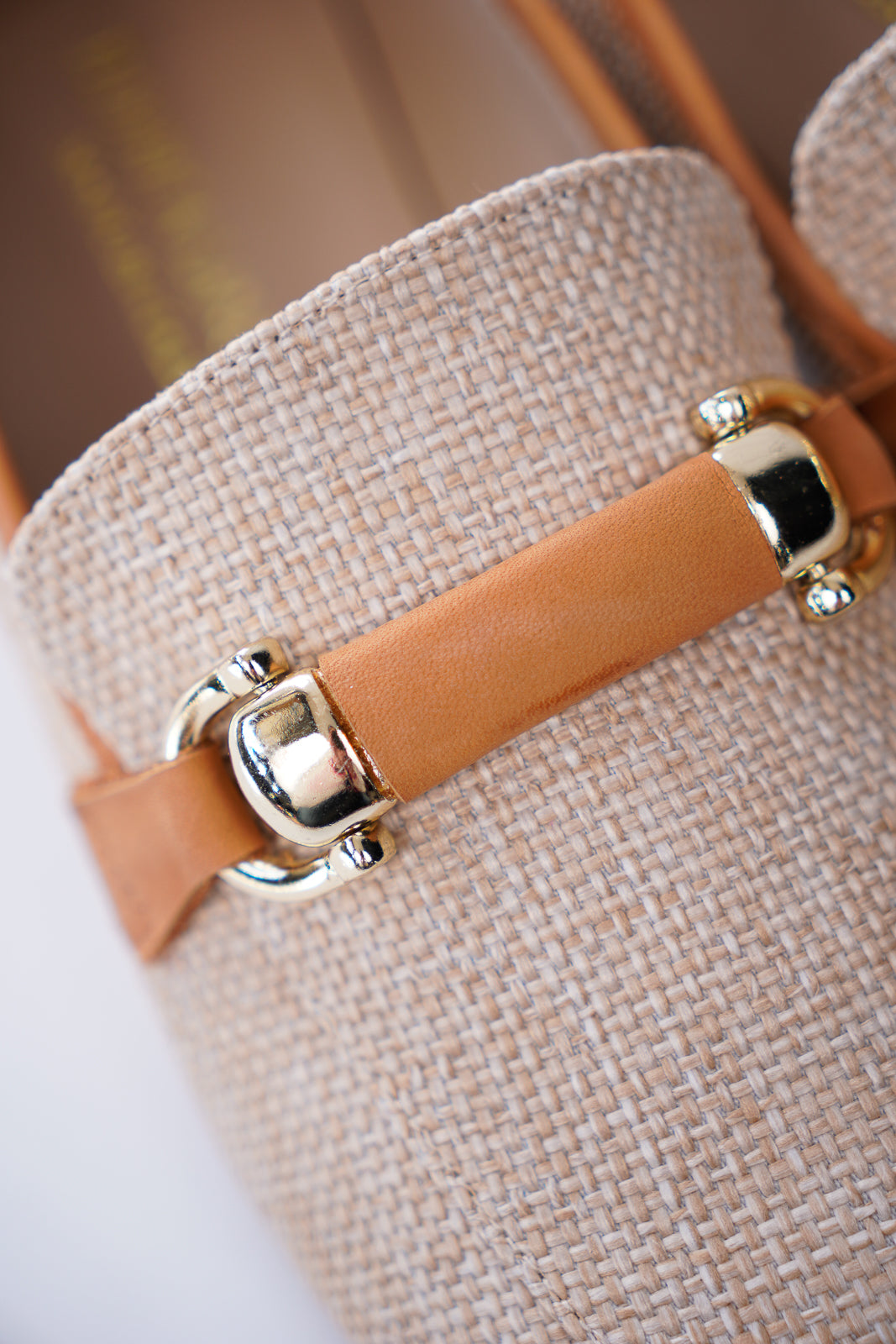 Woven Loafers with Leather Detail