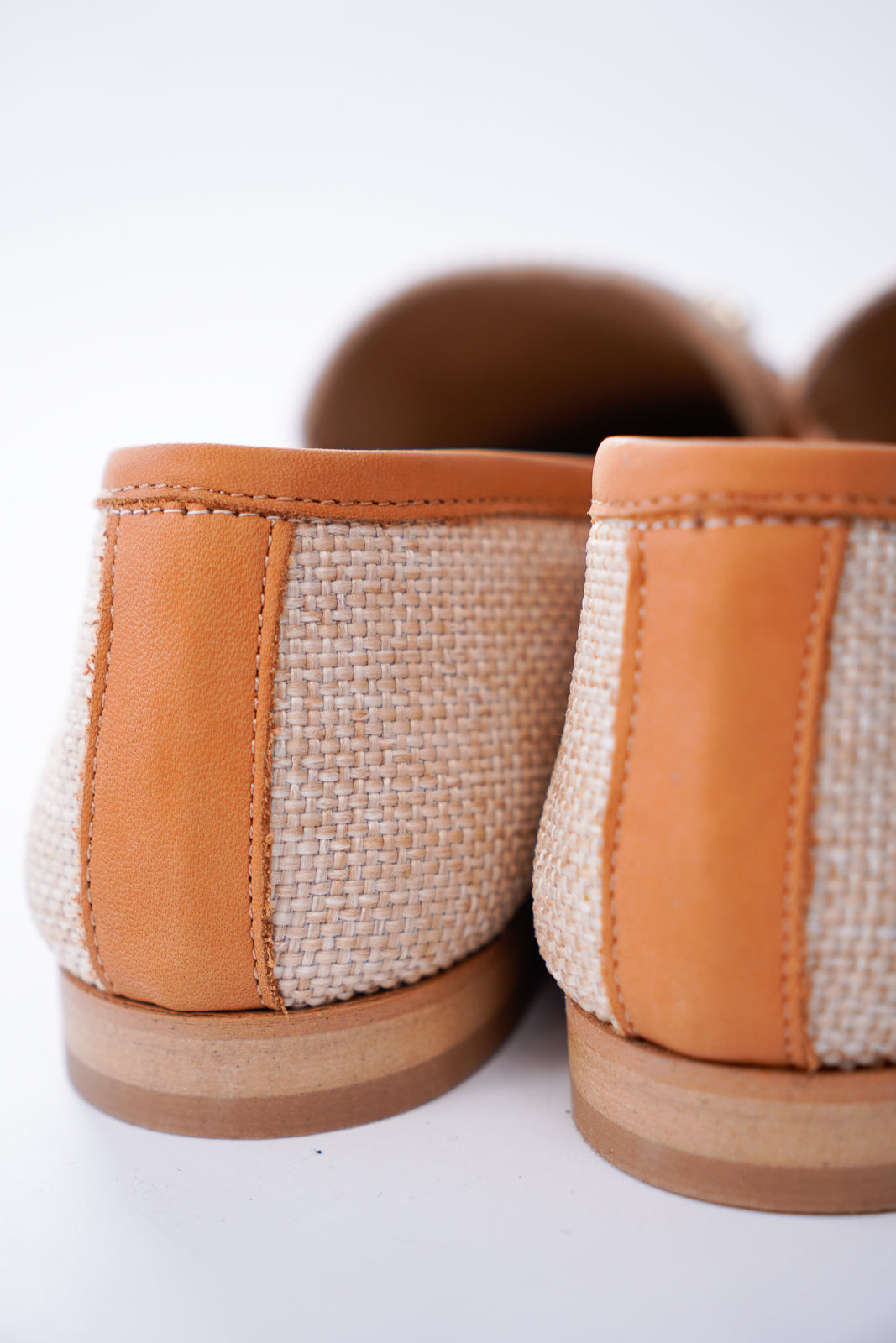 Woven Loafers with Leather Detail
