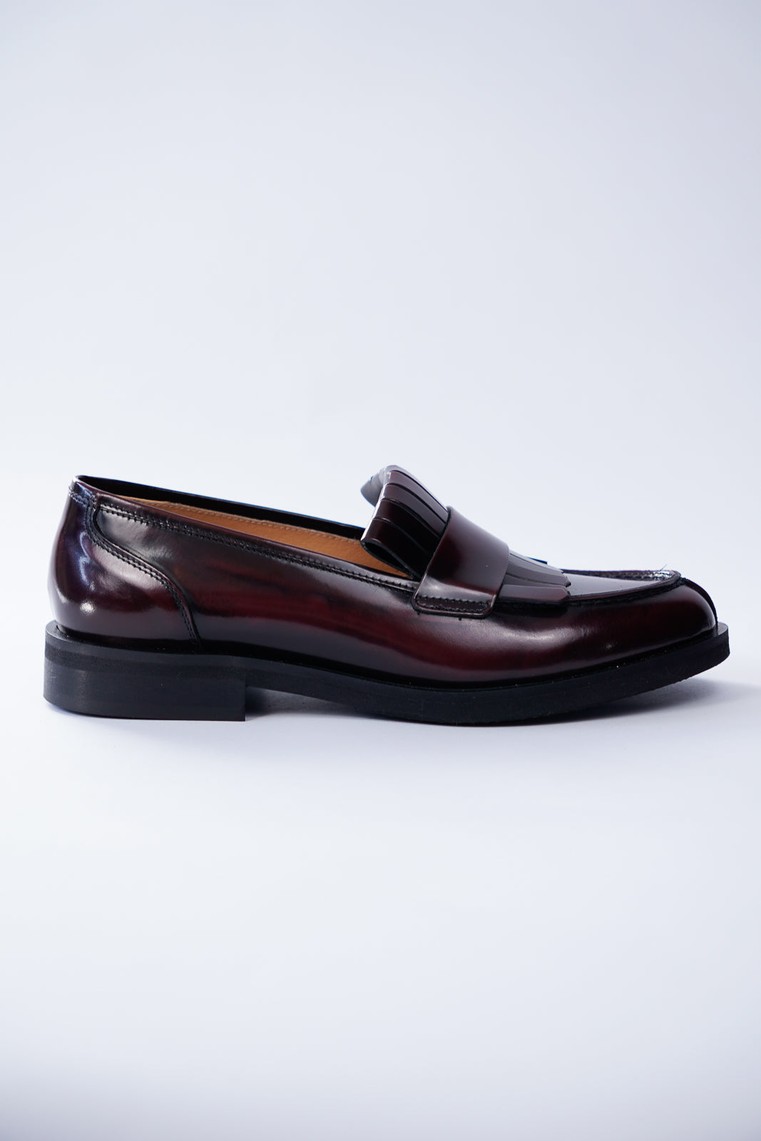 Fringe Detail Patent Loafers