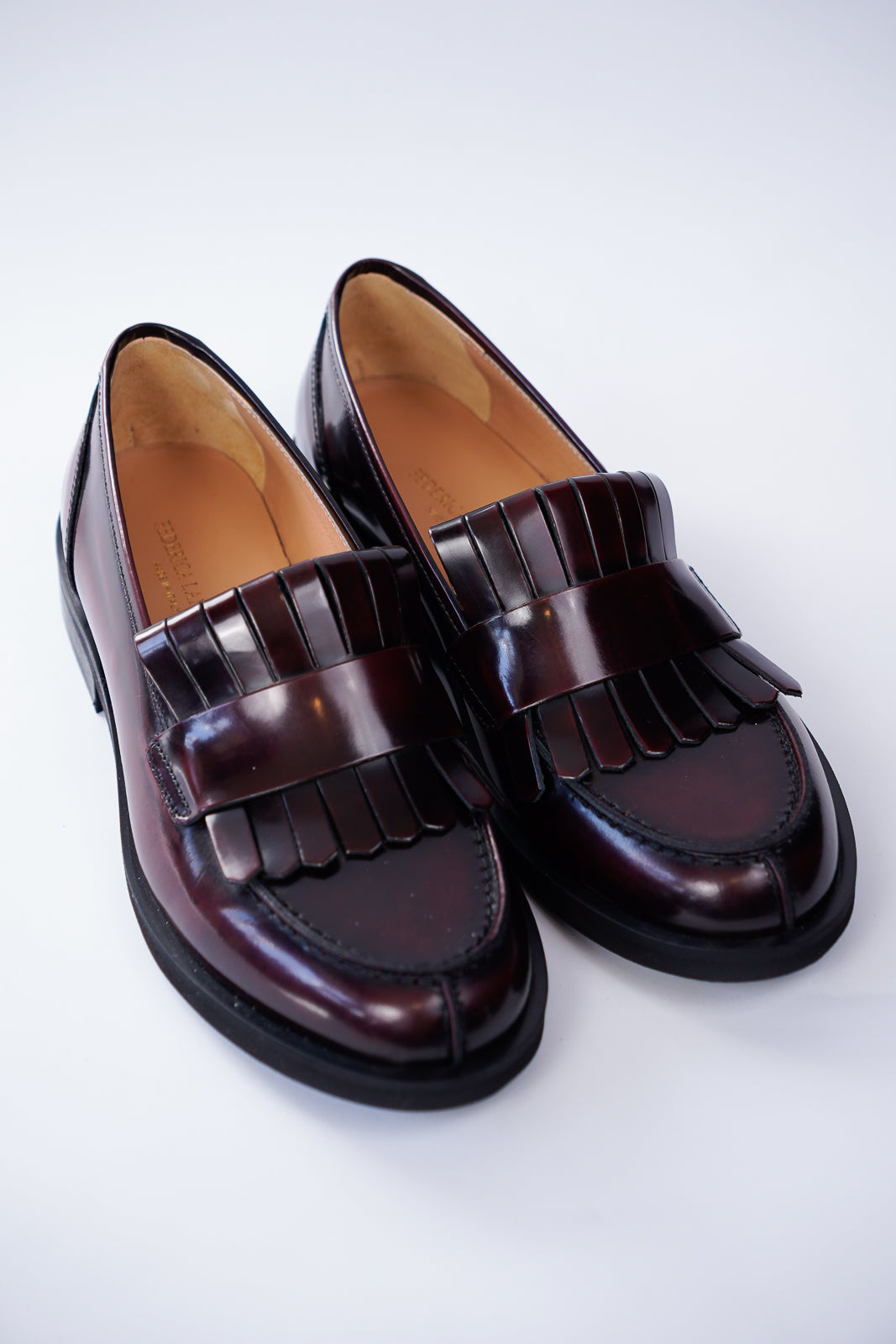 Fringe Detail Patent Loafers
