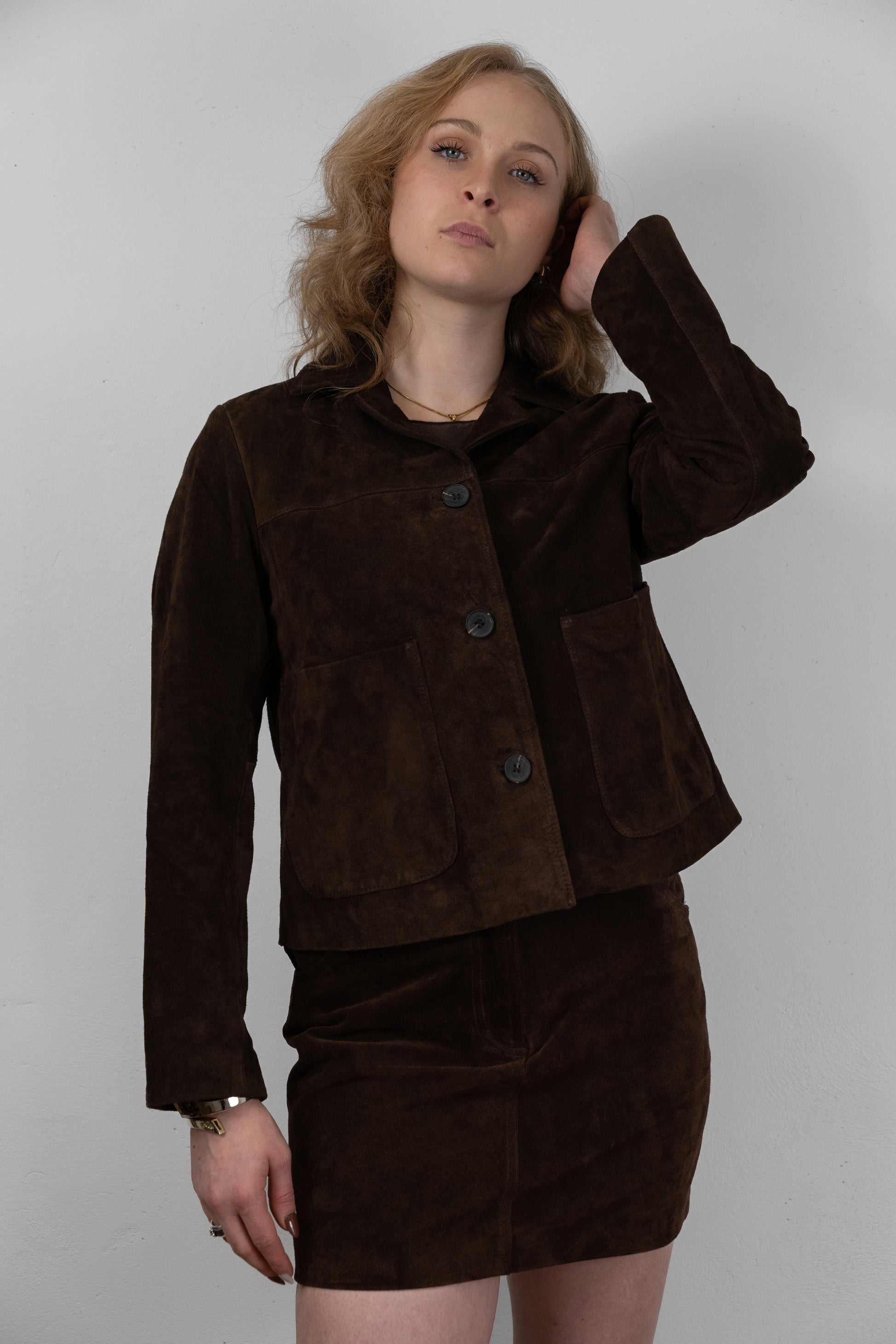 Suede Button-Up Jacket
