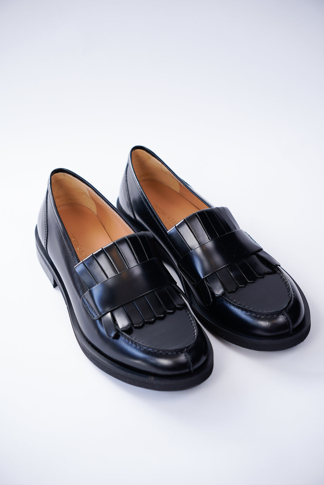 Fringe Detail Patent Loafers