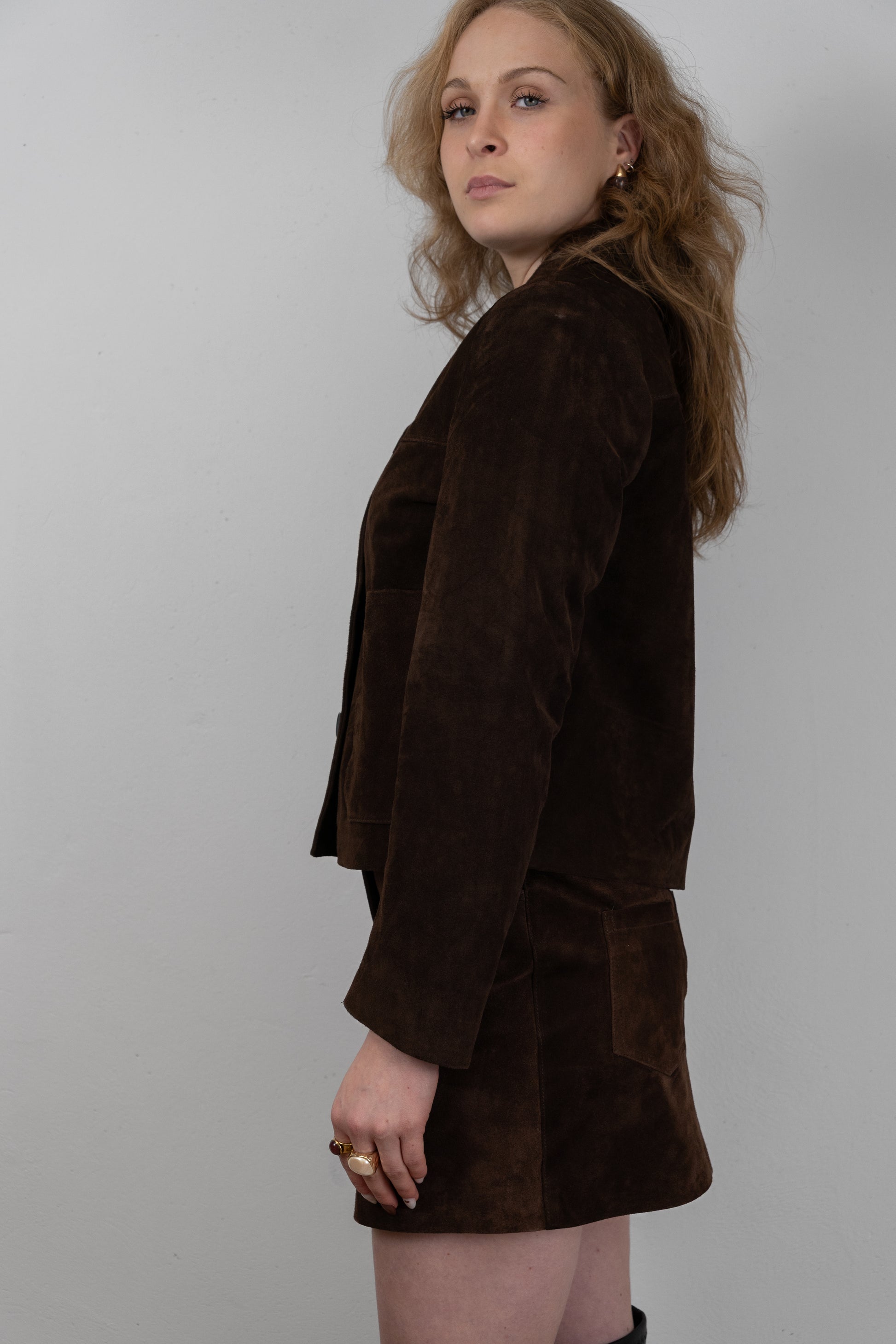 Suede Button-Up Jacket