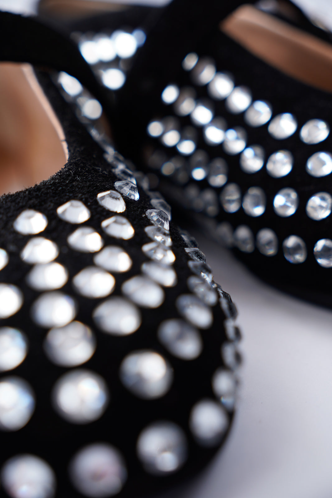 Suede Ballet Flats With Rhinestone Embellishment