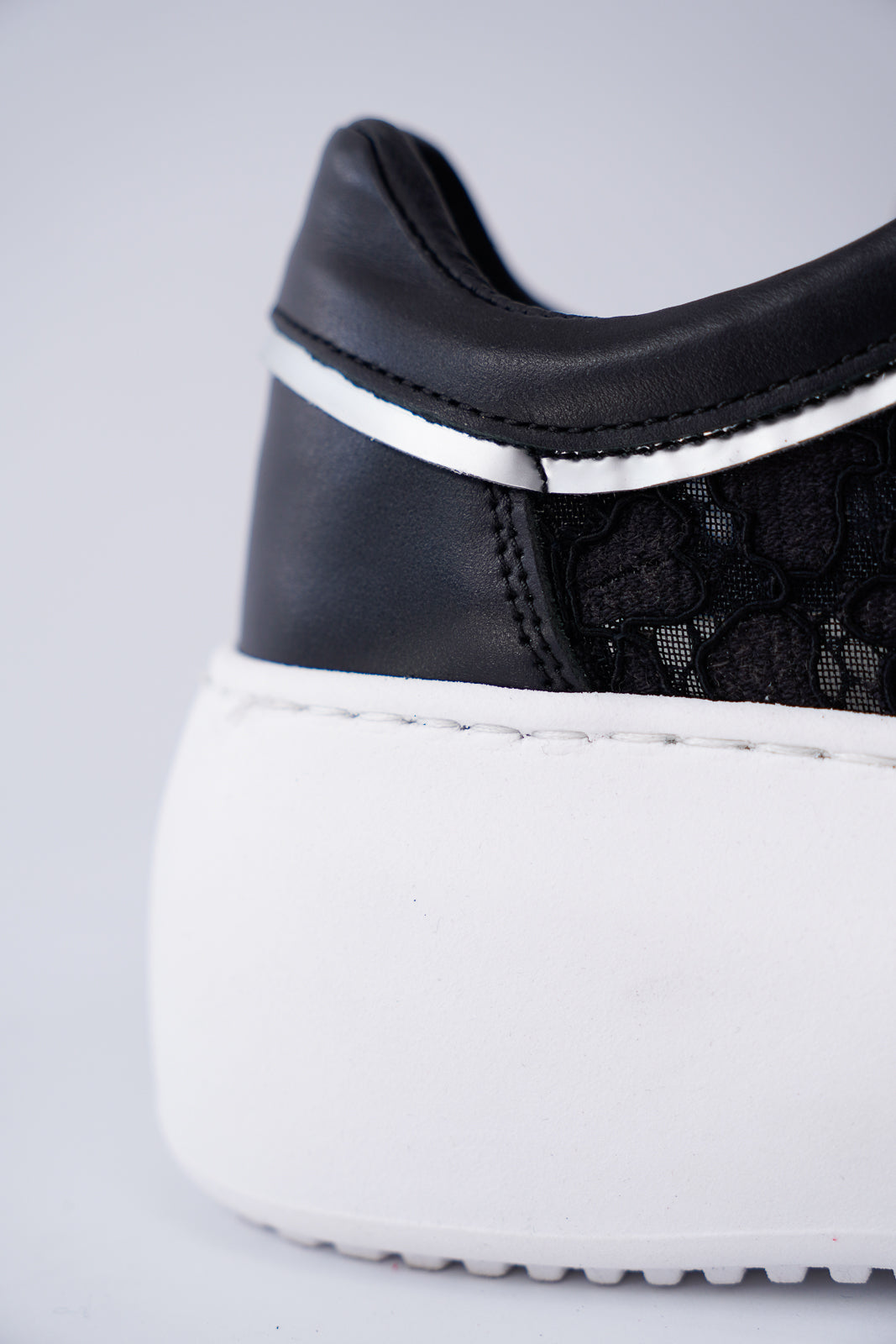 Black Lace Platform Sneakers