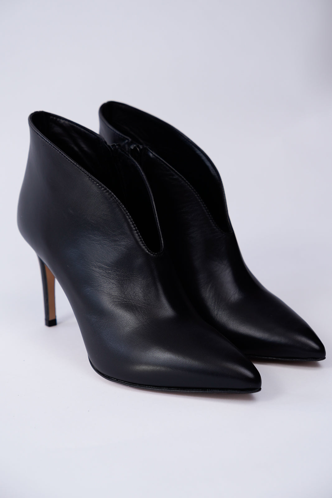 Leather Stiletto Ankle Boots