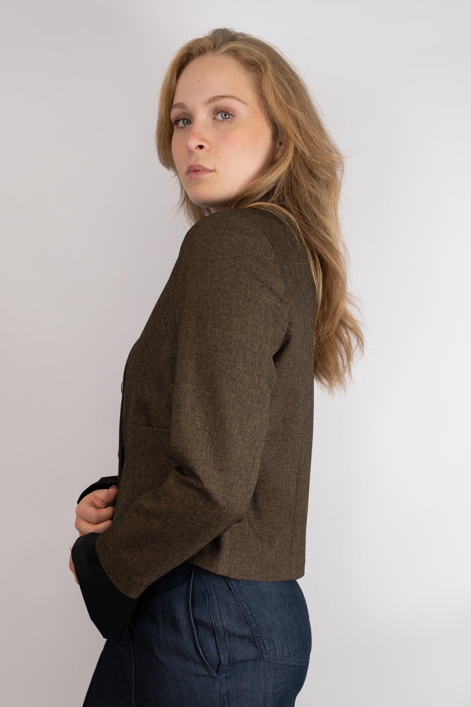 Boxy Blazer with Detachable Cuffs