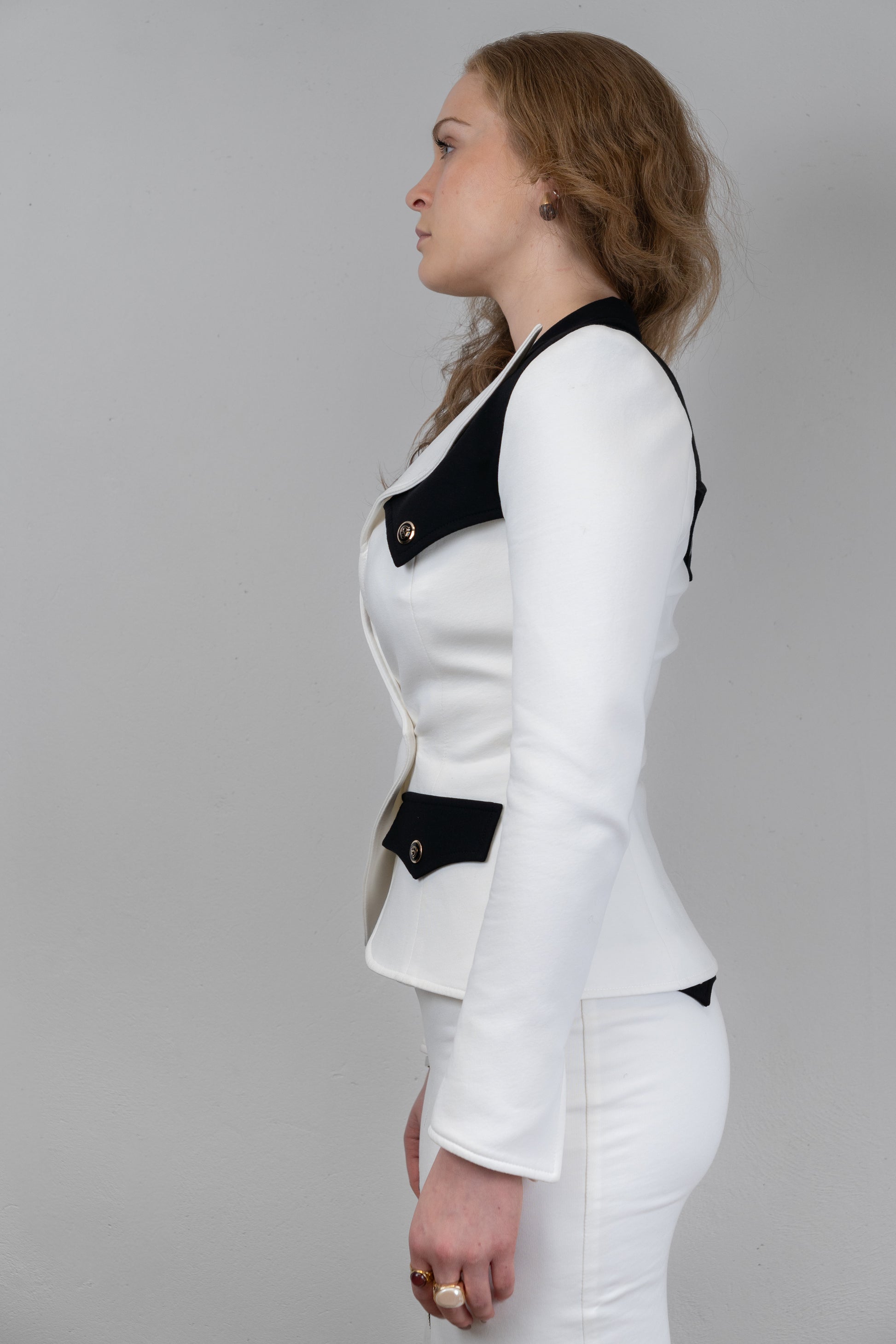 Contrast-Detail Tailored Blazer