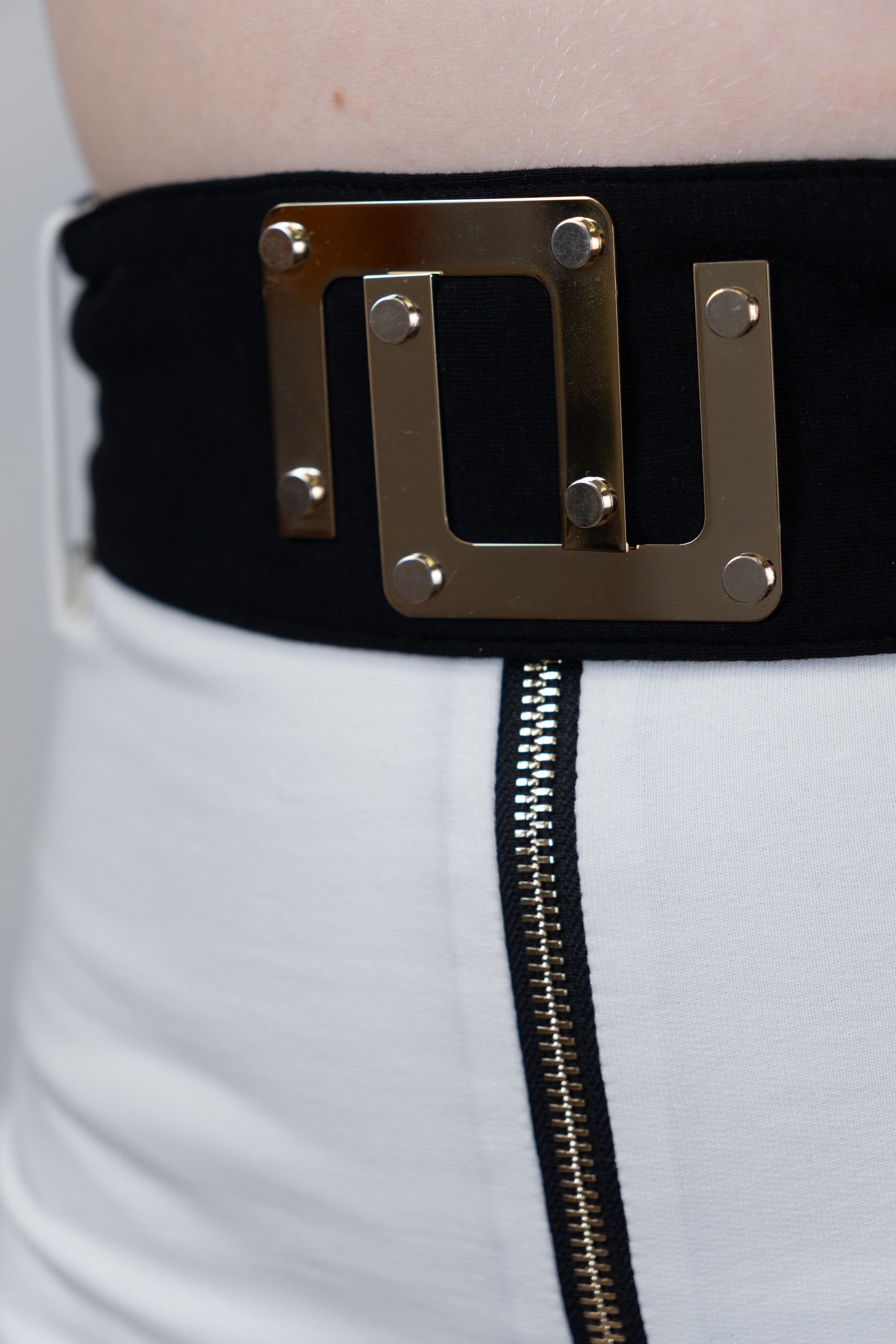 White Contrast Pencil Skirt