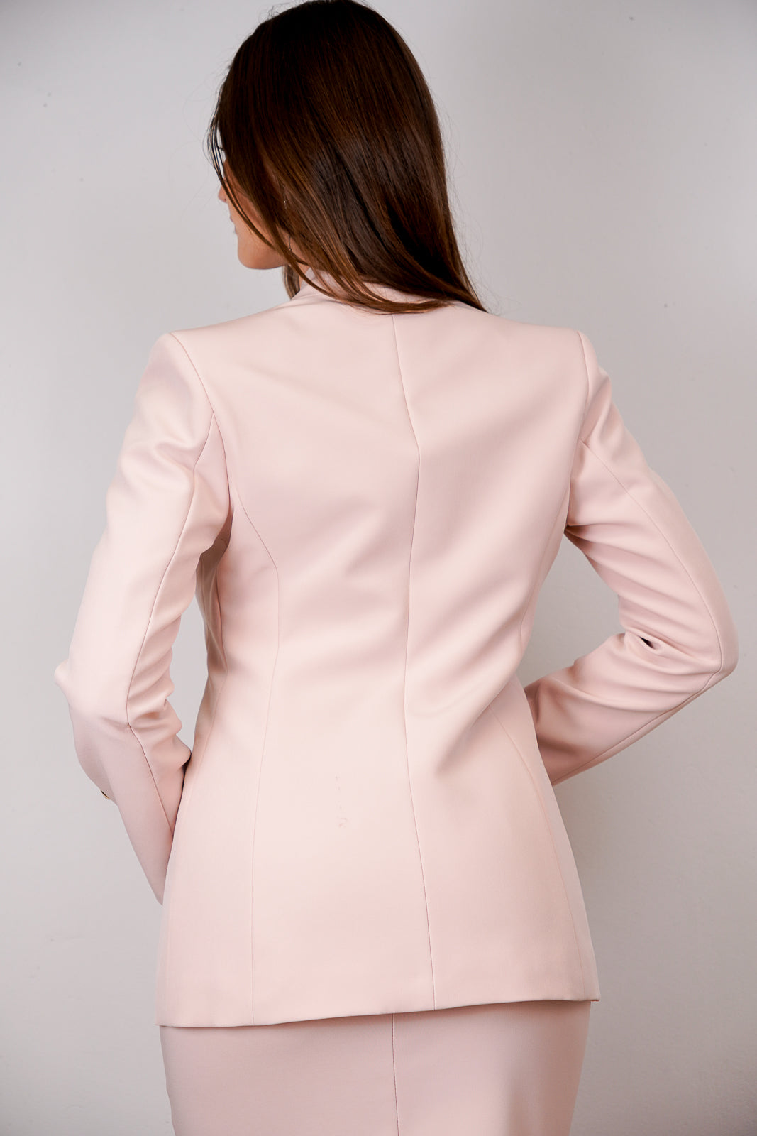 Blush Collarless Blazer