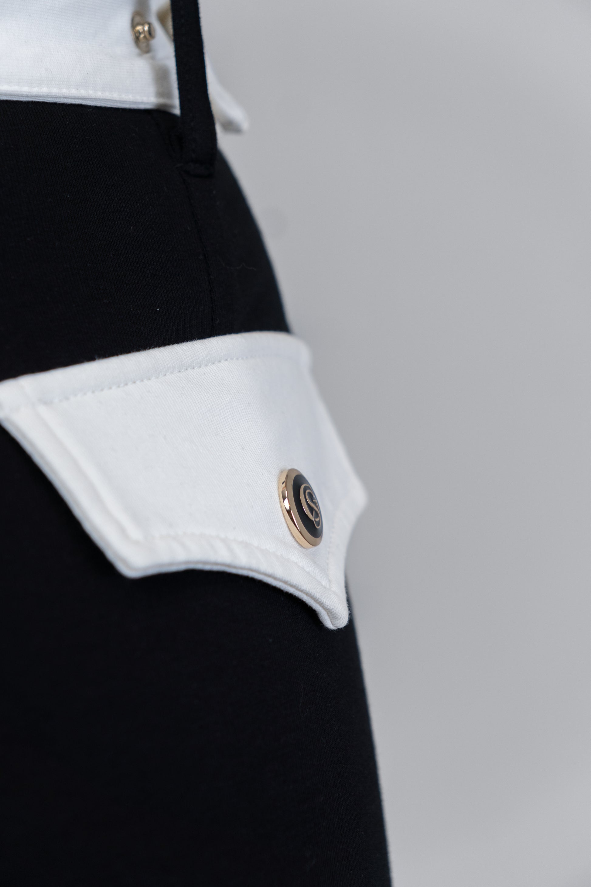 Black Contrast Pencil Skirt