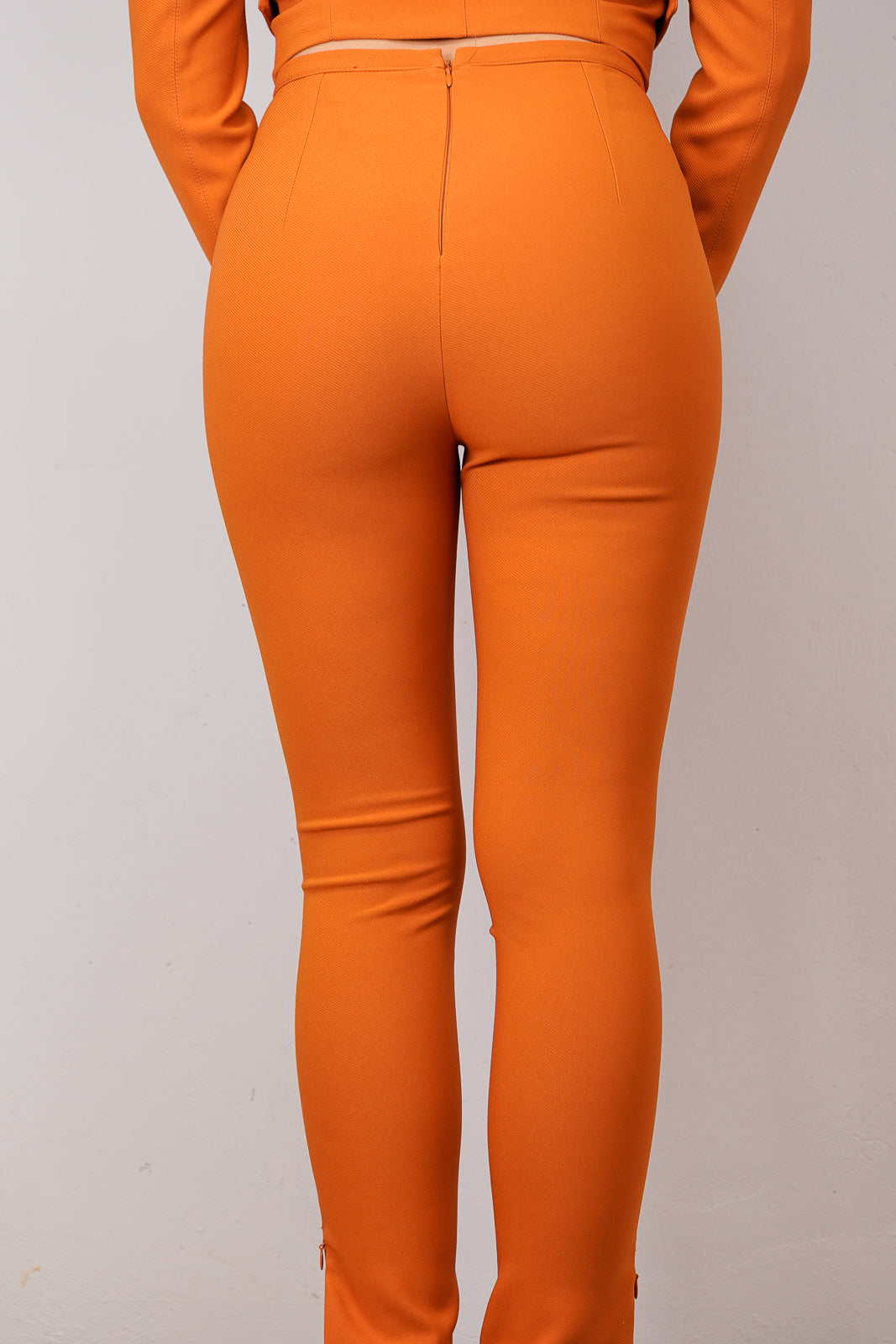 Orange Skinny Cut-Out Trousers