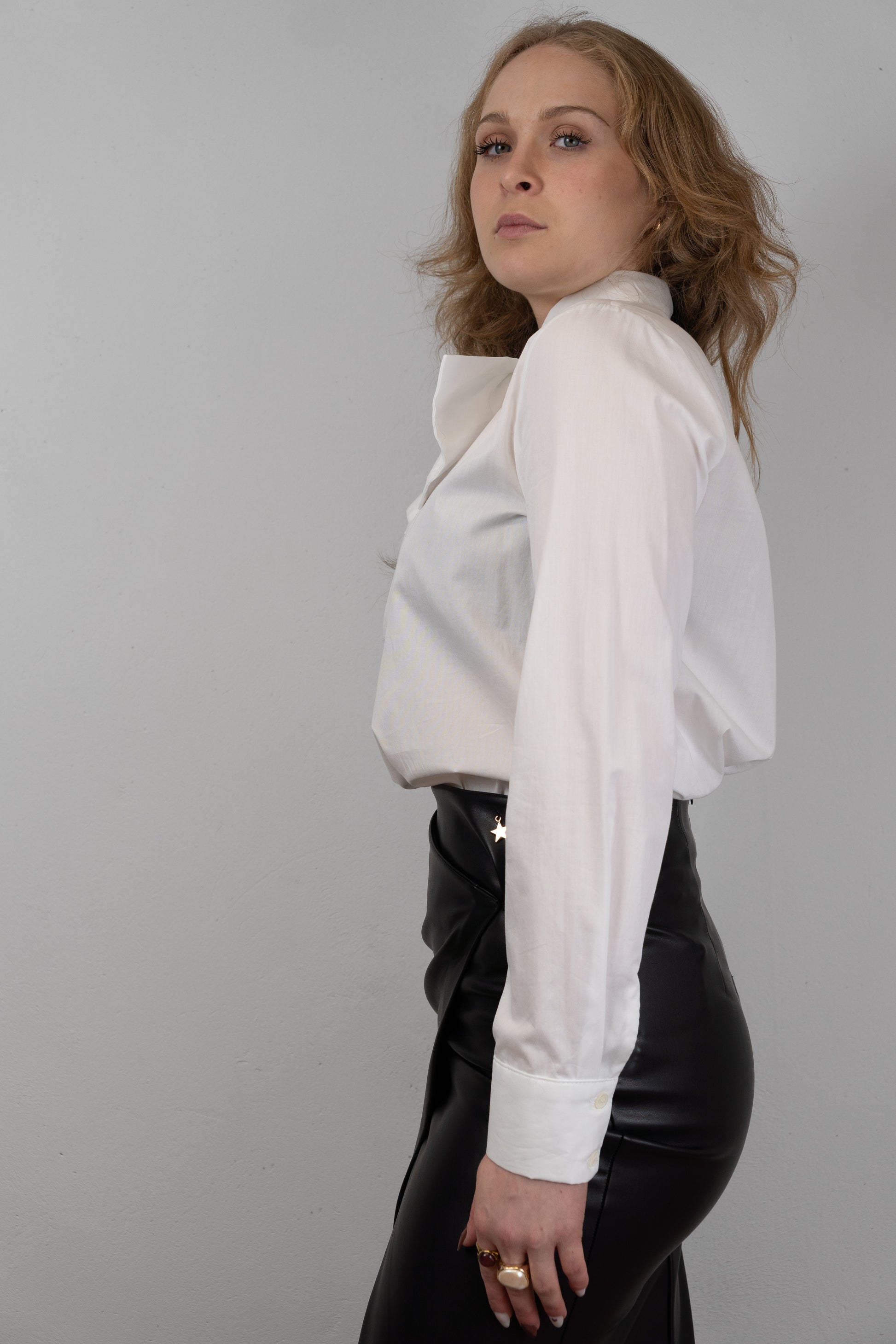 Bow-Tie Cotton Blouse