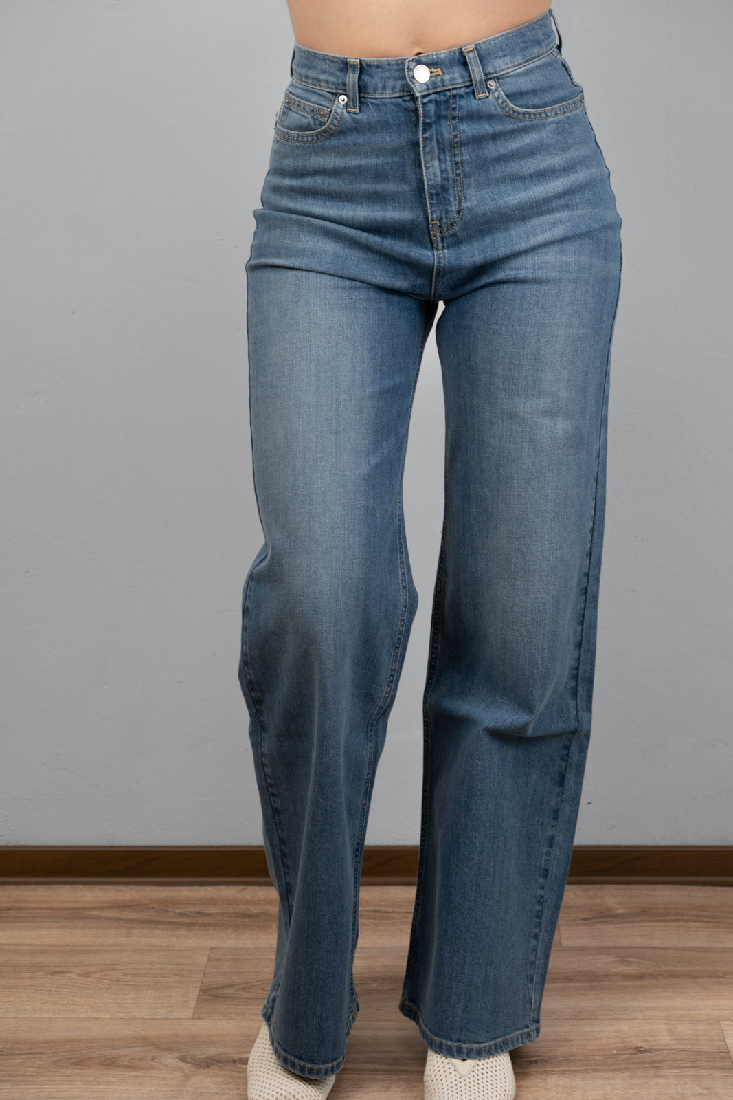Light Blue High-Waisted Wide Leg Jeans