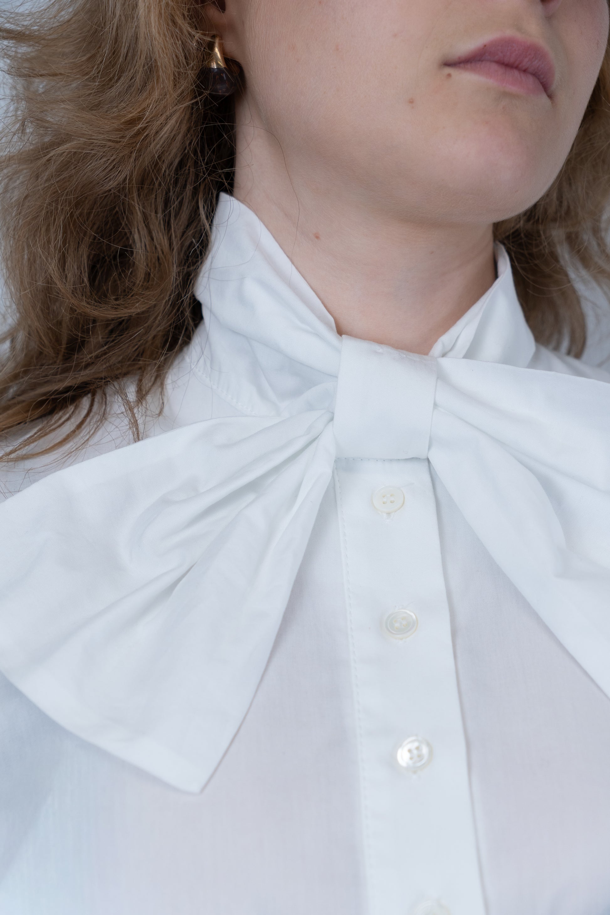 Bow-Tie Cotton Blouse