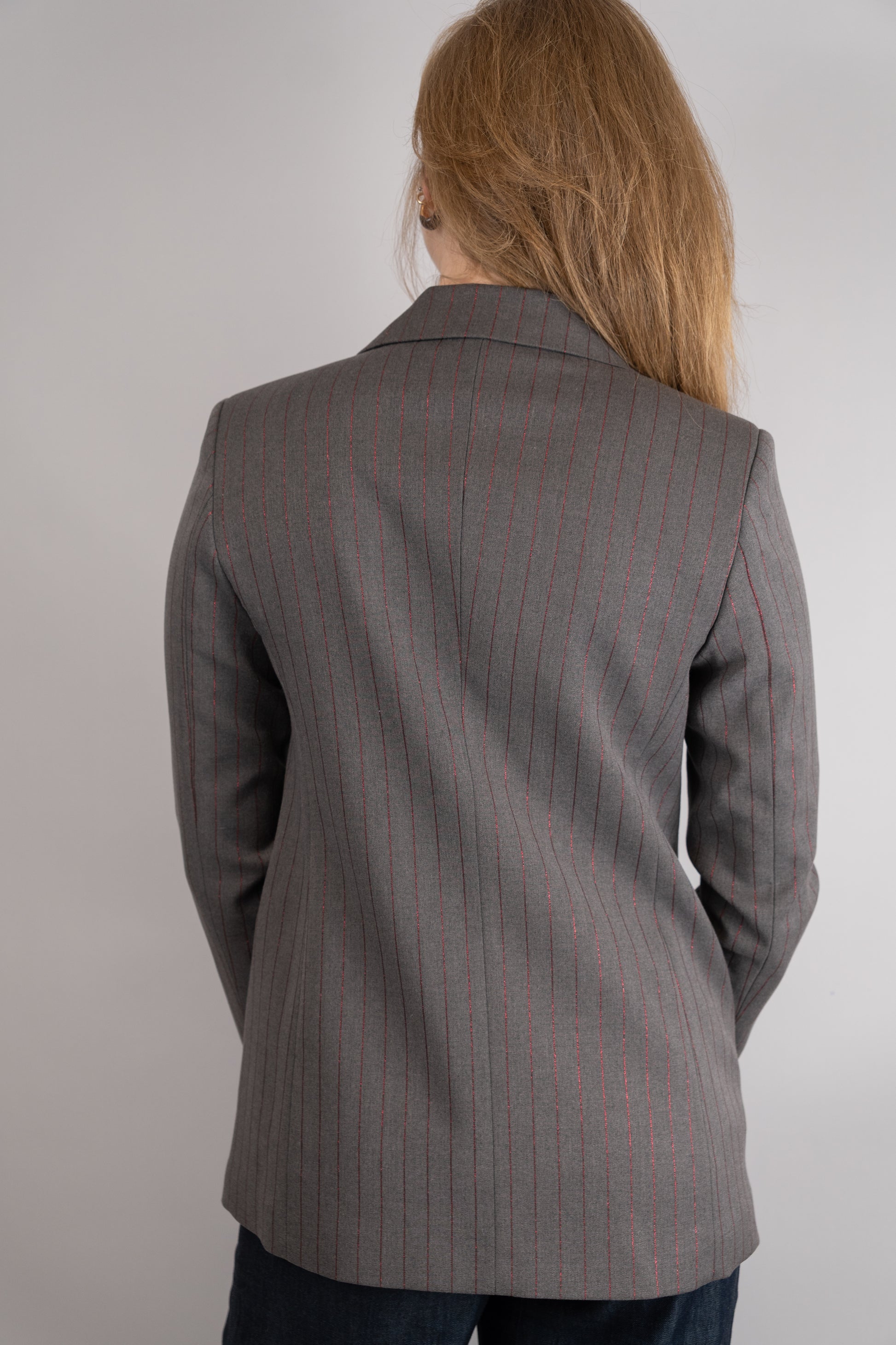 Double-Breasted Pinstripe Blazer