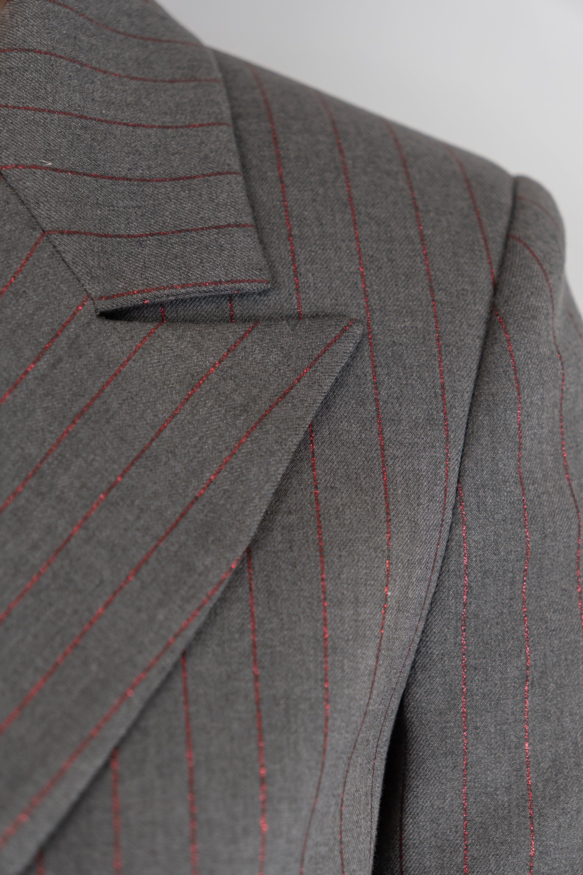 Double-Breasted Pinstripe Blazer