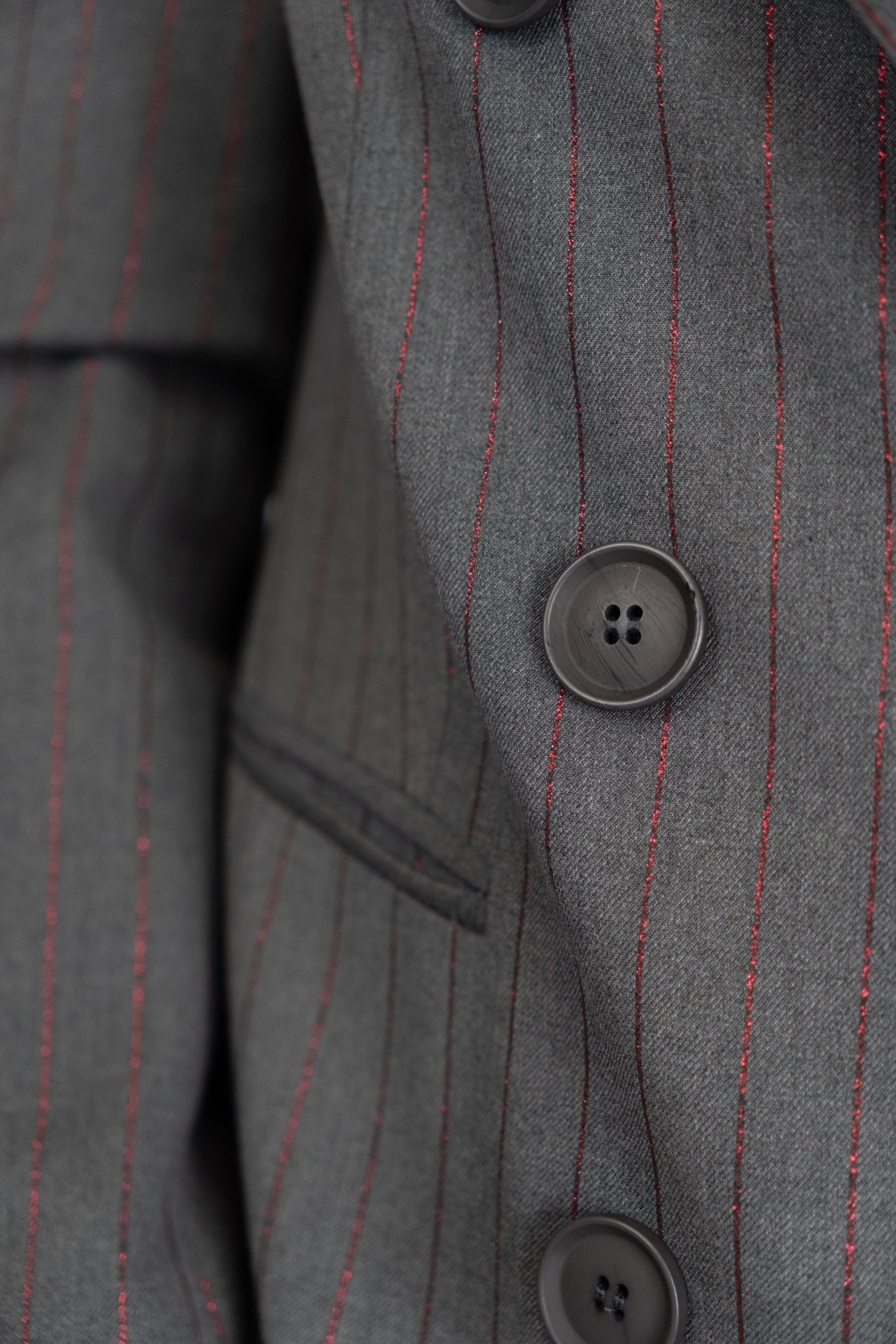 Double-Breasted Pinstripe Blazer