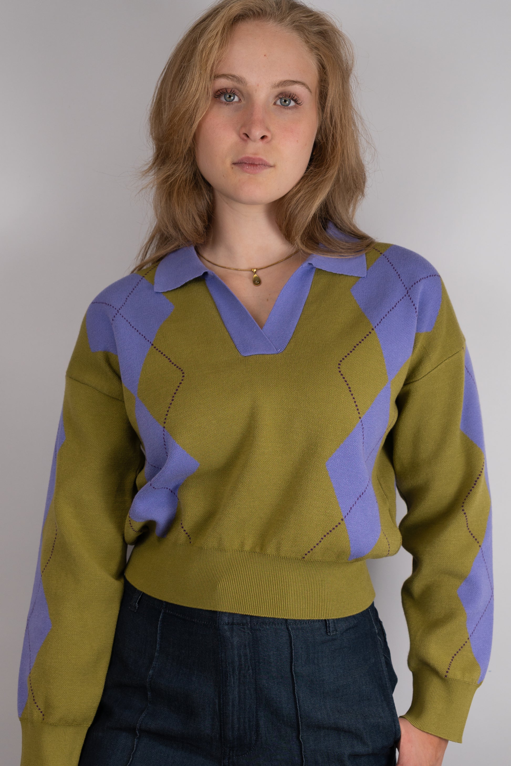 Cropped Polo Sweater