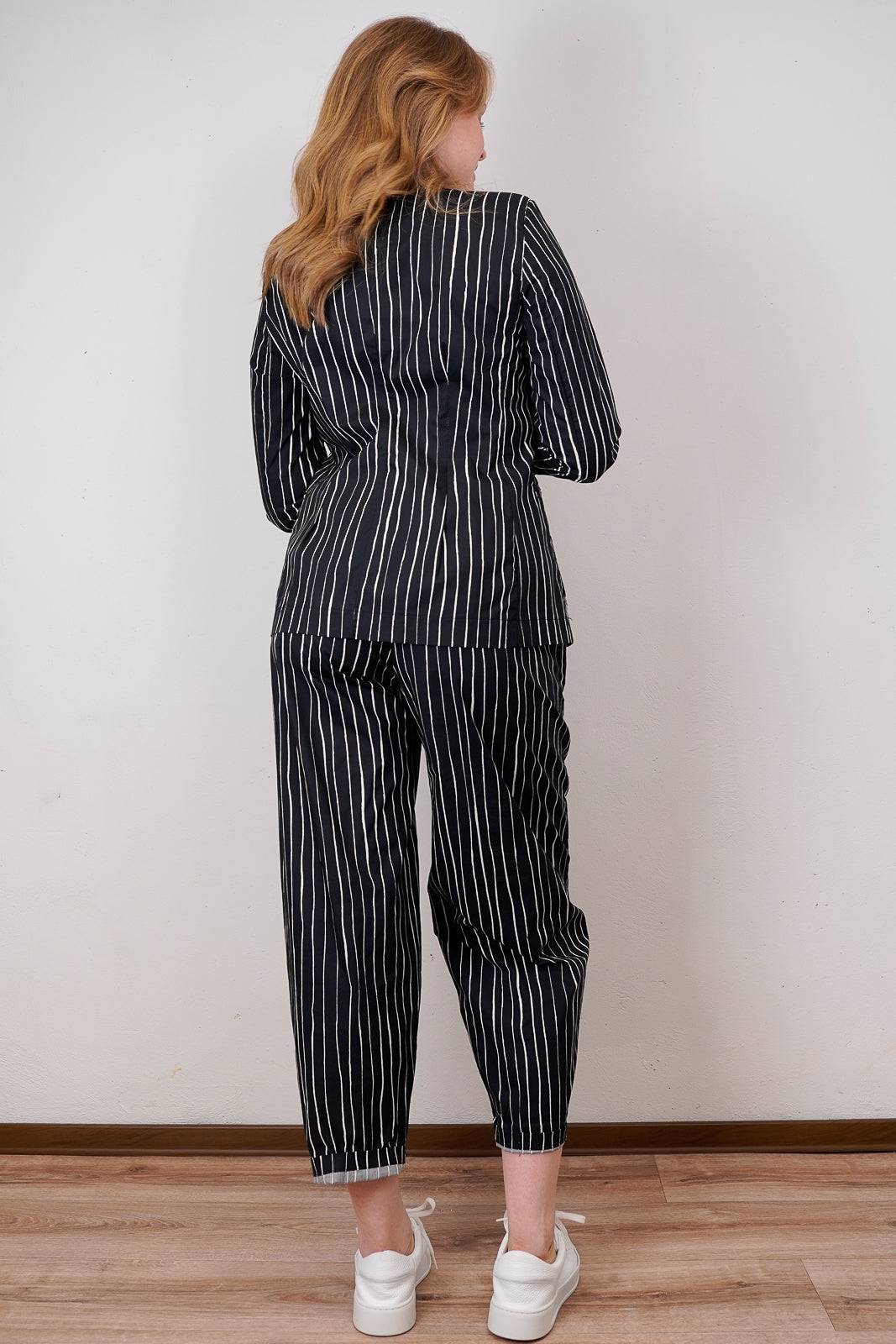 Black and White Pinstripe Set
