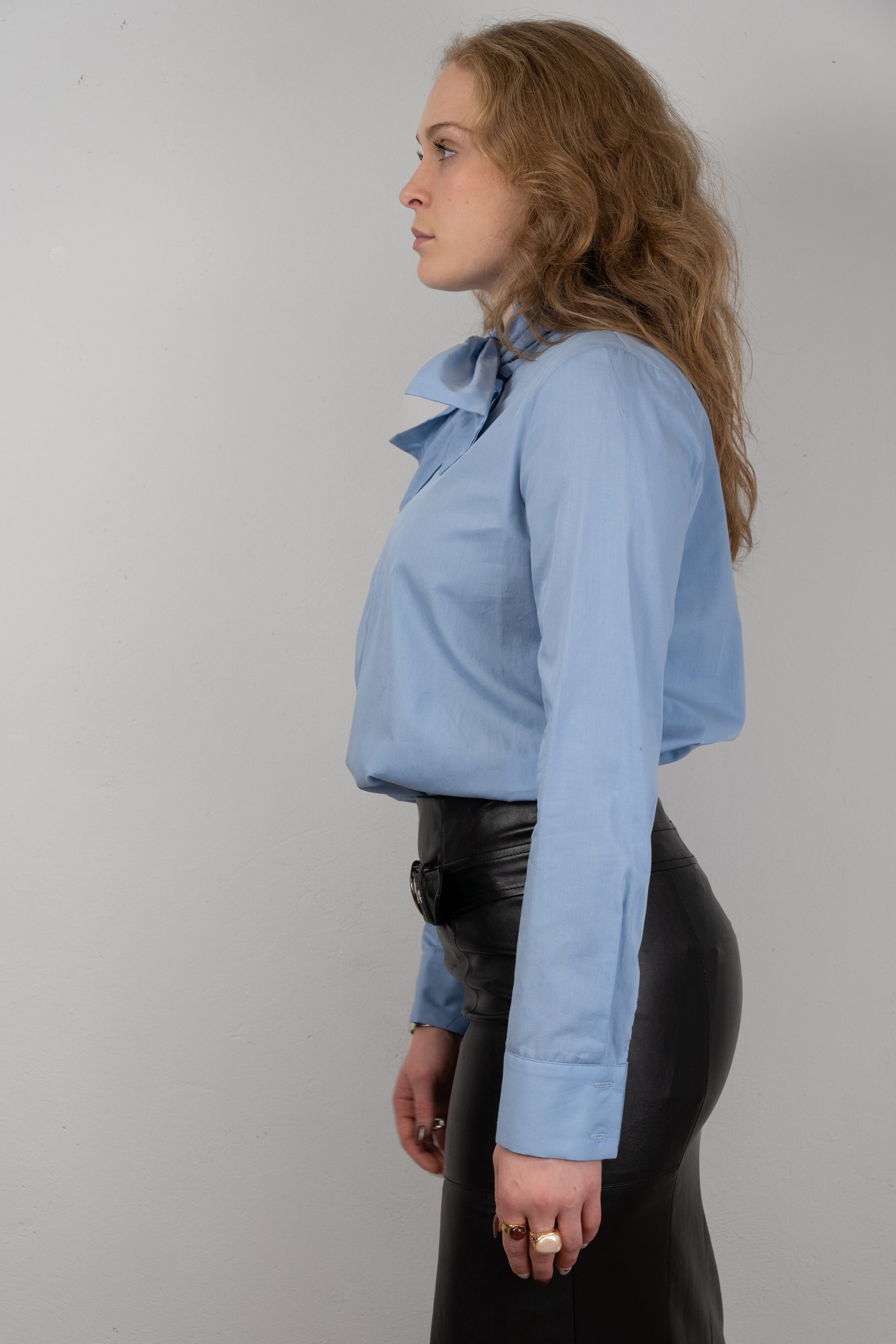 Bow-Tie Cotton Blouse