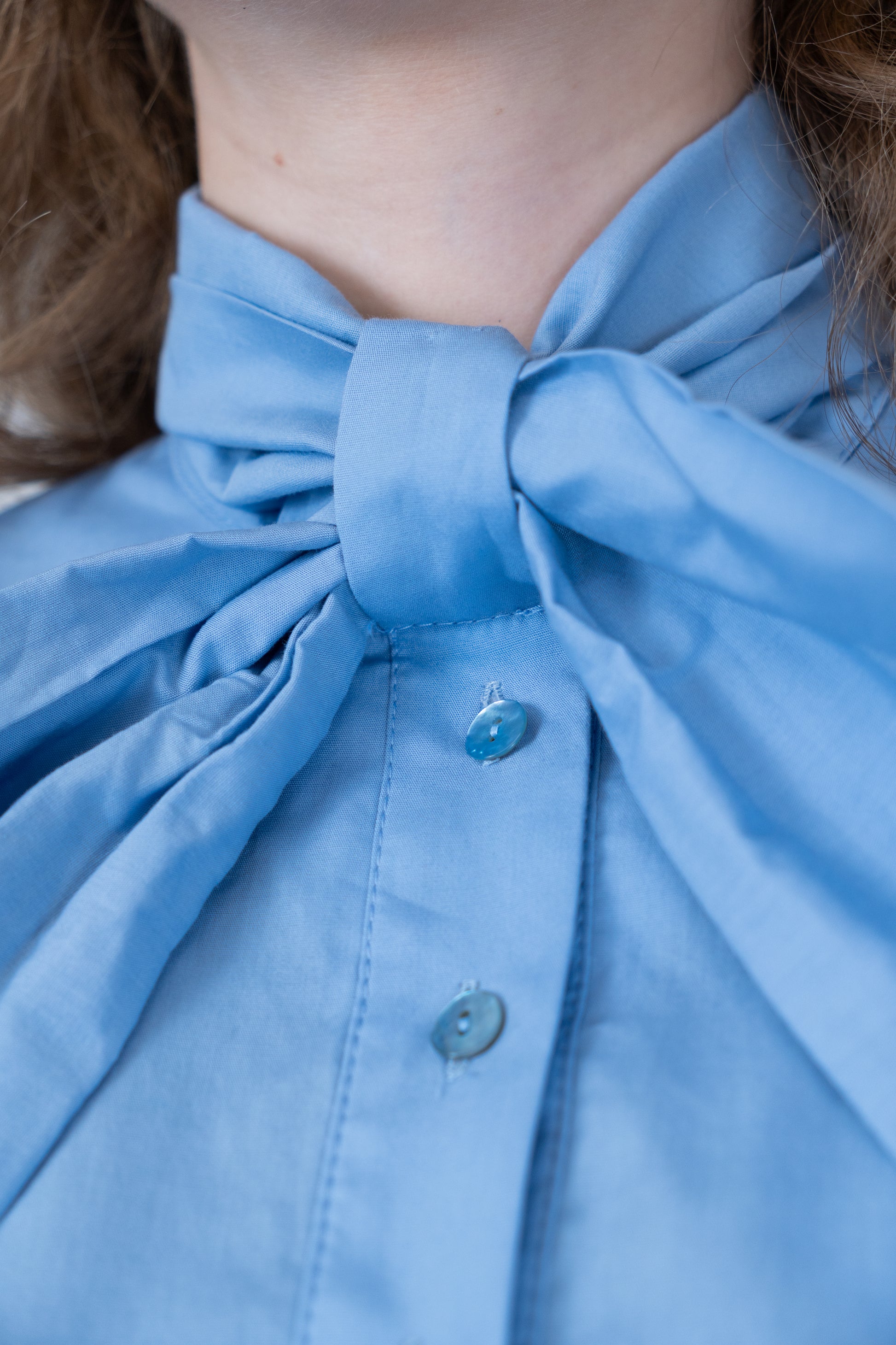 Bow-Tie Cotton Blouse