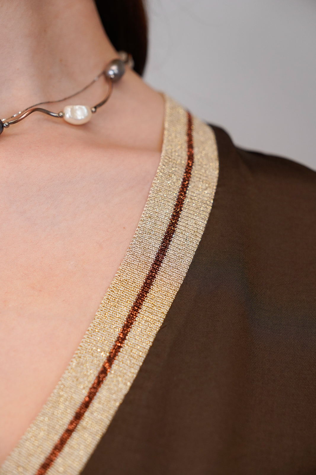 Brown Satin T-Shirt