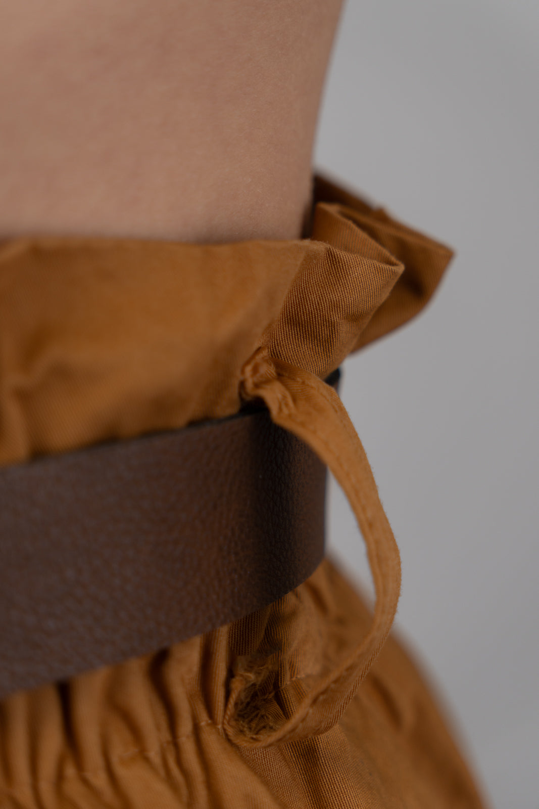 Caramel Cotton Midi Skirt