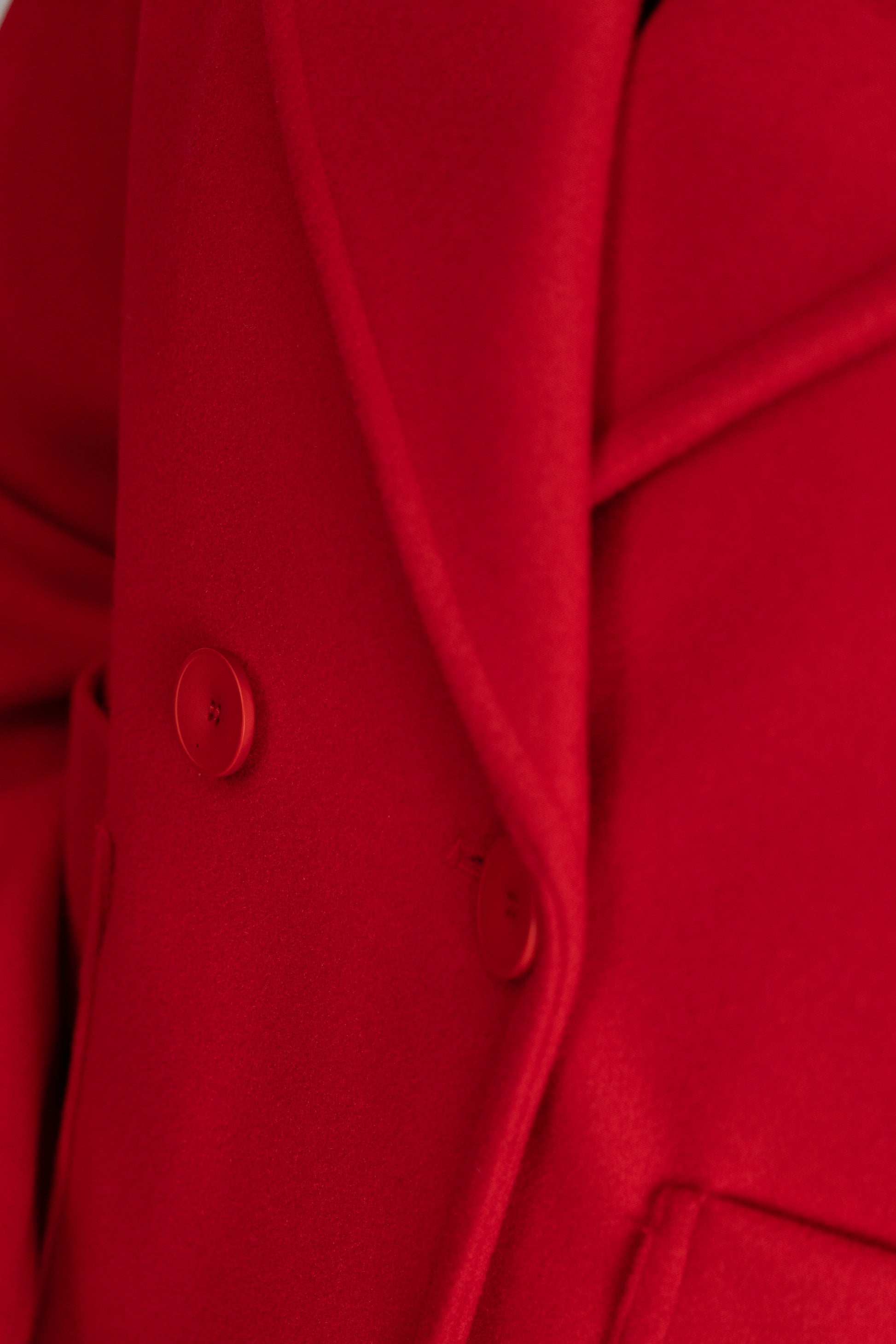 Red Crest-Detail Coat