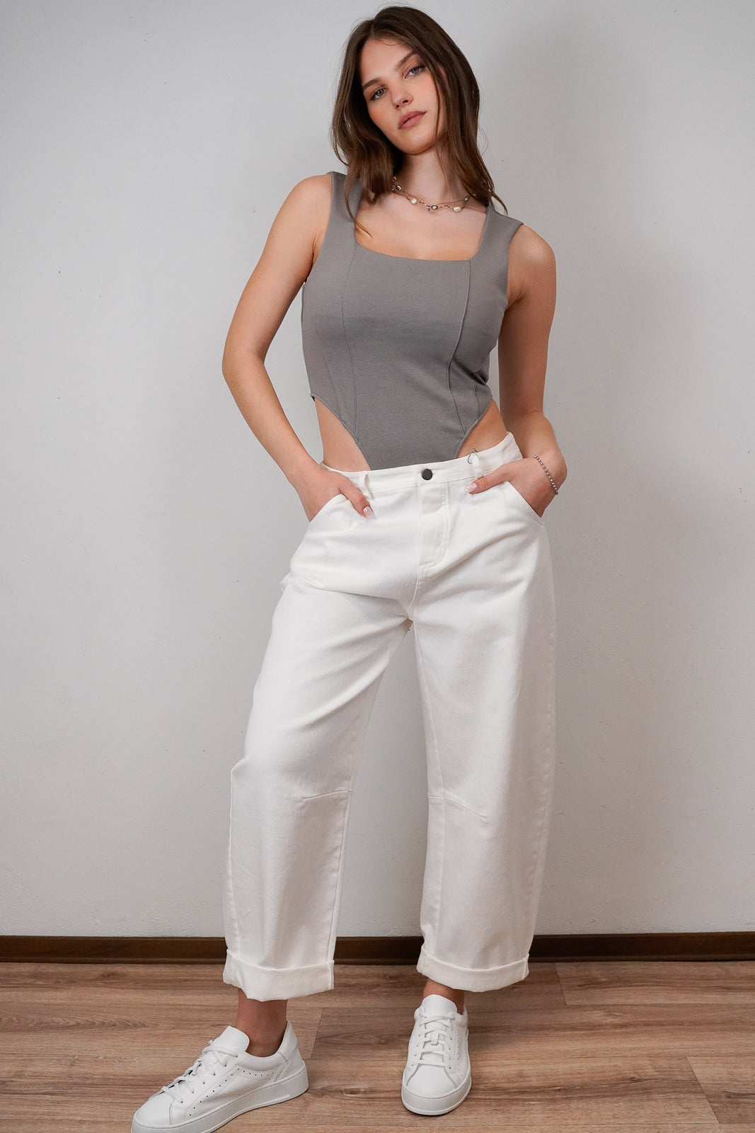 Grey Square-Neck Body