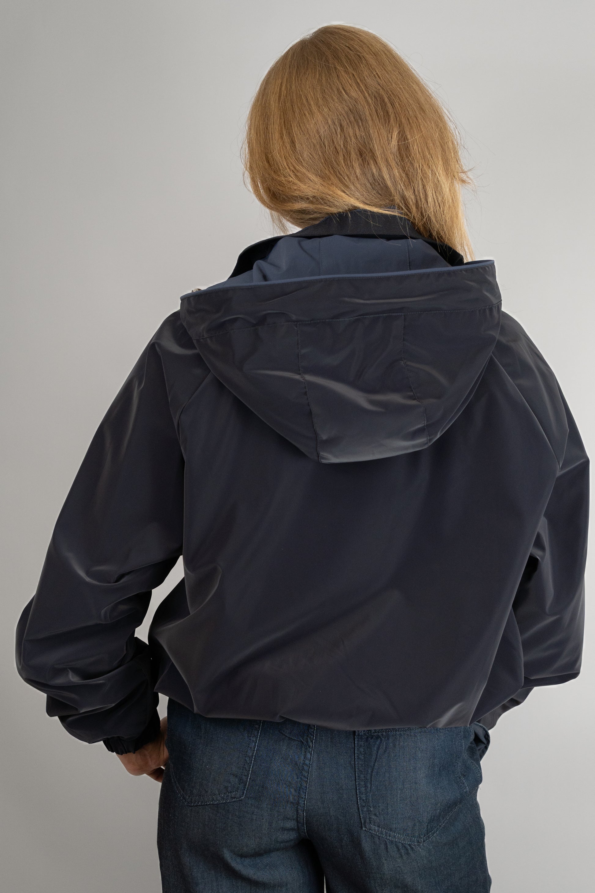 Navy Reversible Jacket With Detachable Hood