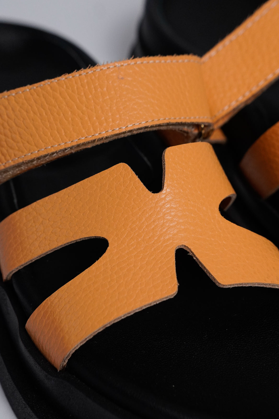 Leather Sandals With Velcro Strap