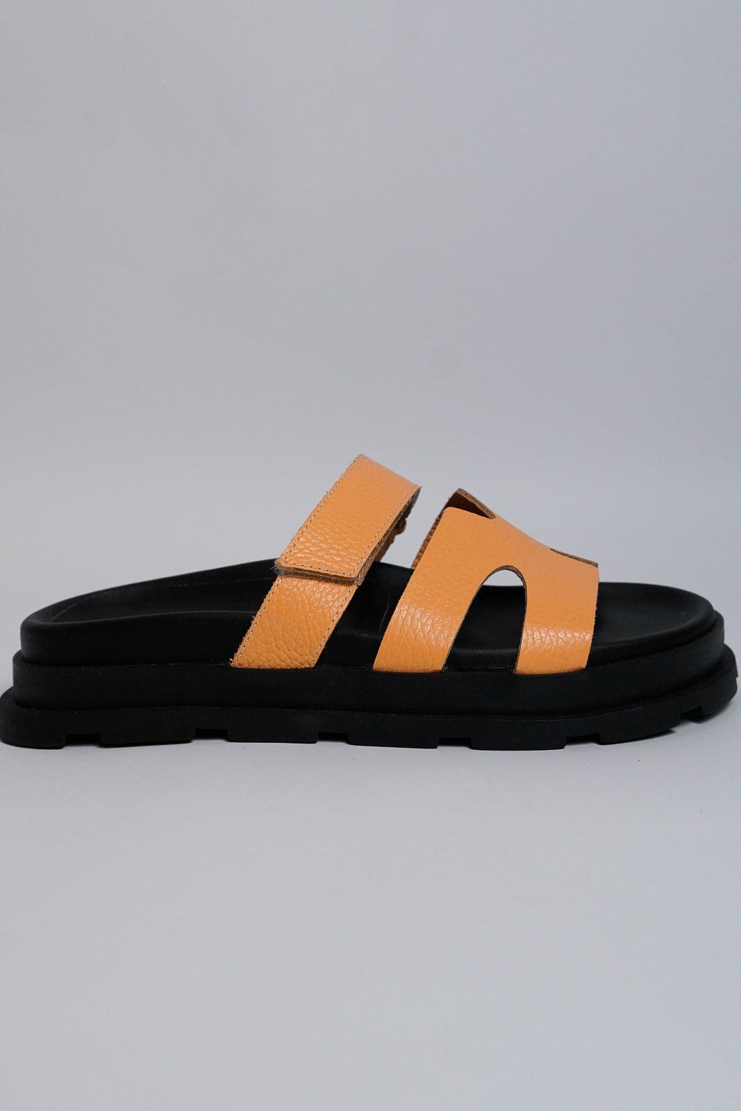 Leather Sandals With Velcro Strap