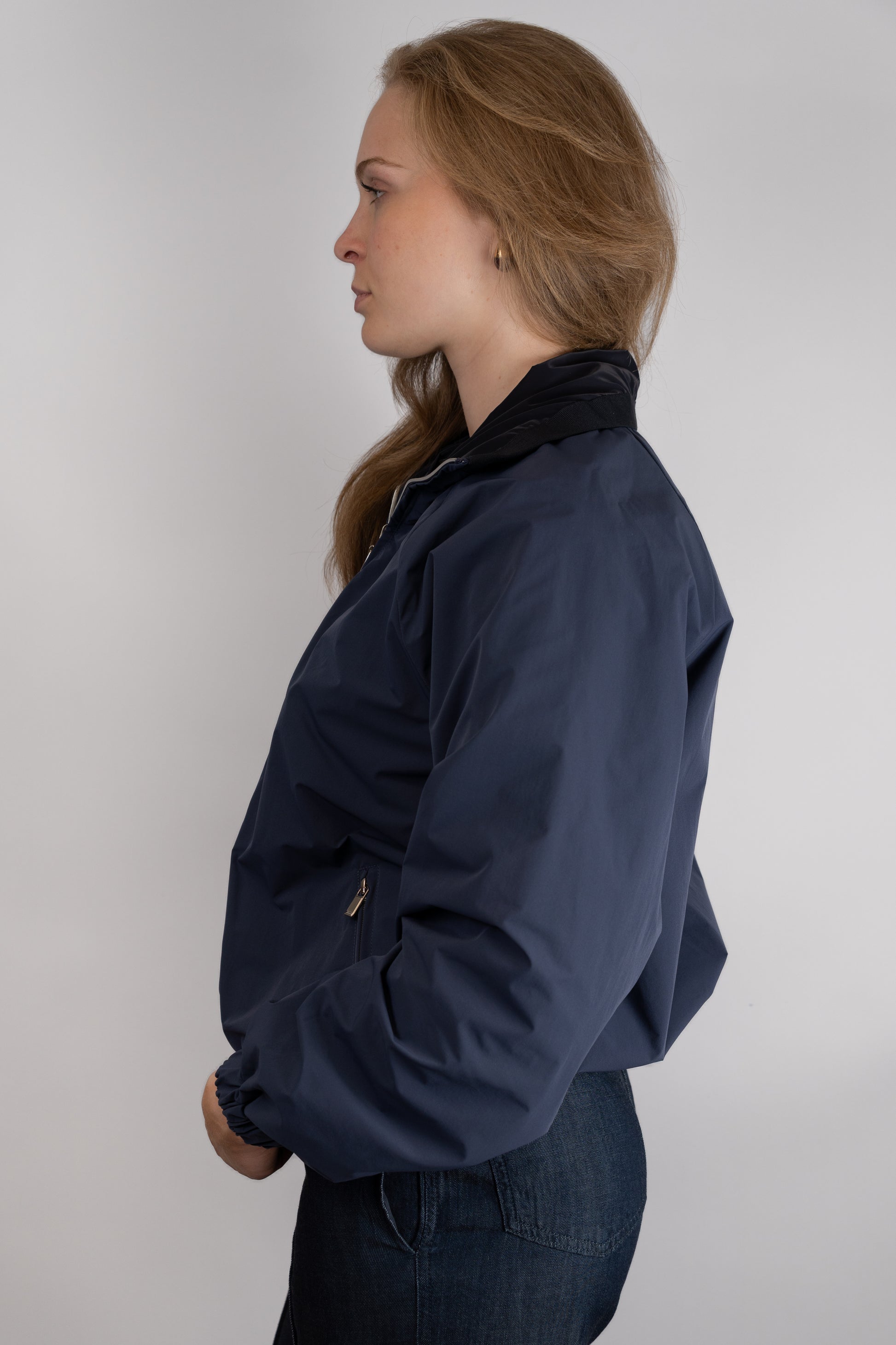 Navy Reversible Jacket With Detachable Hood