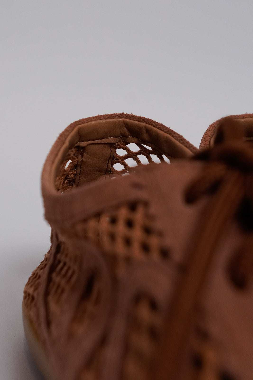 Cognac Mesh Lace-Up Sneakers