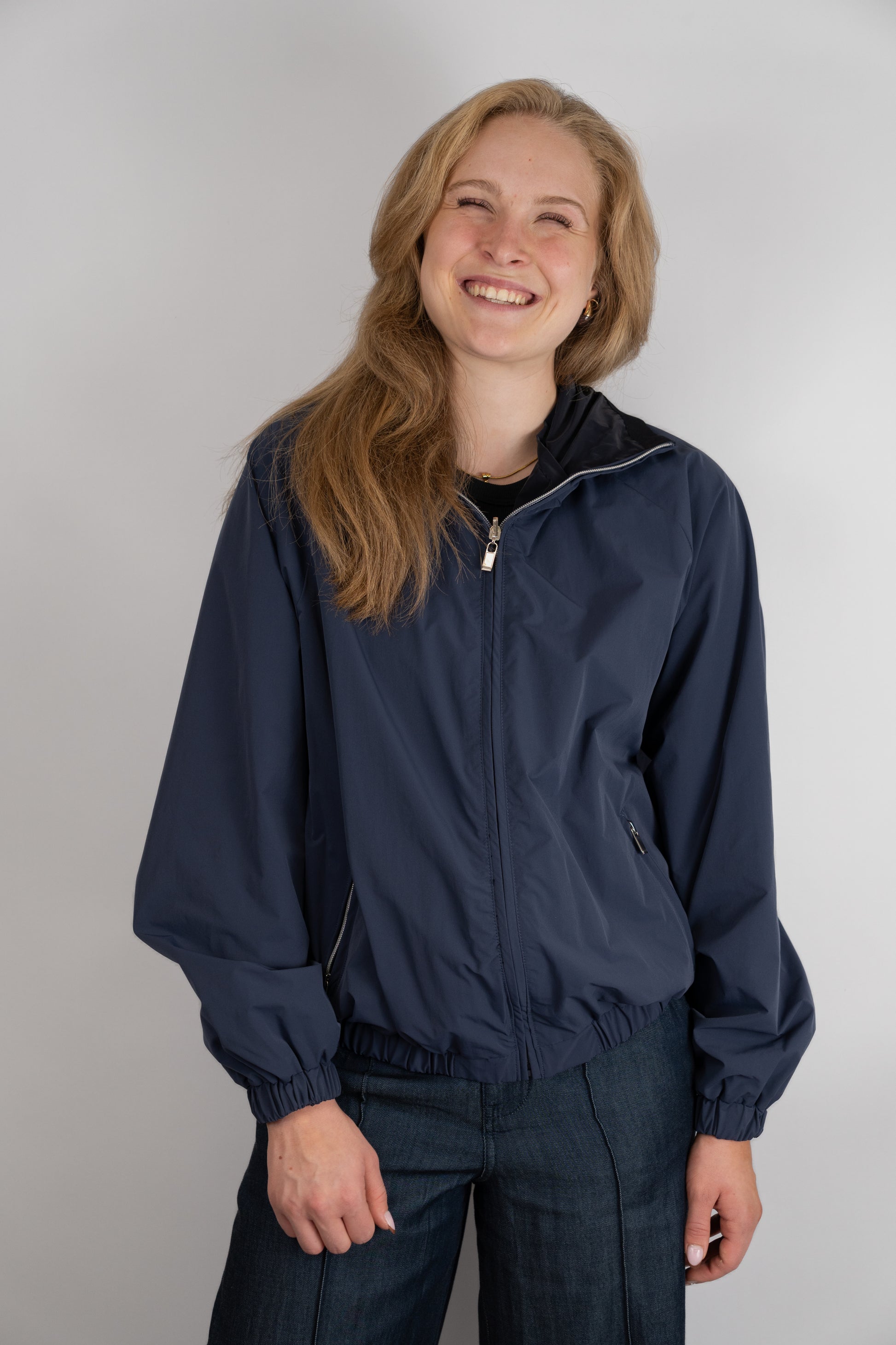 Navy Reversible Jacket With Detachable Hood