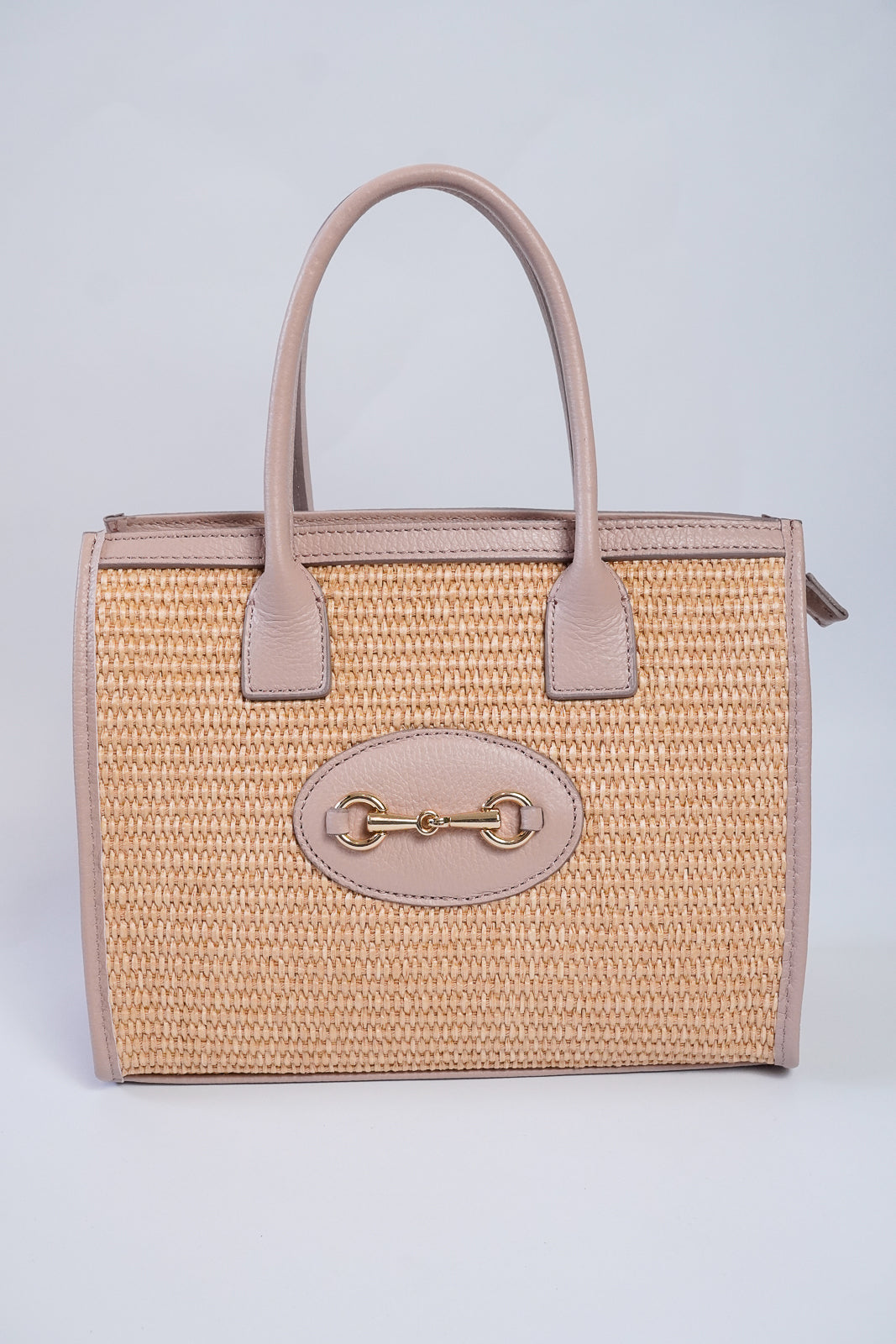 Raffia Leather Tote